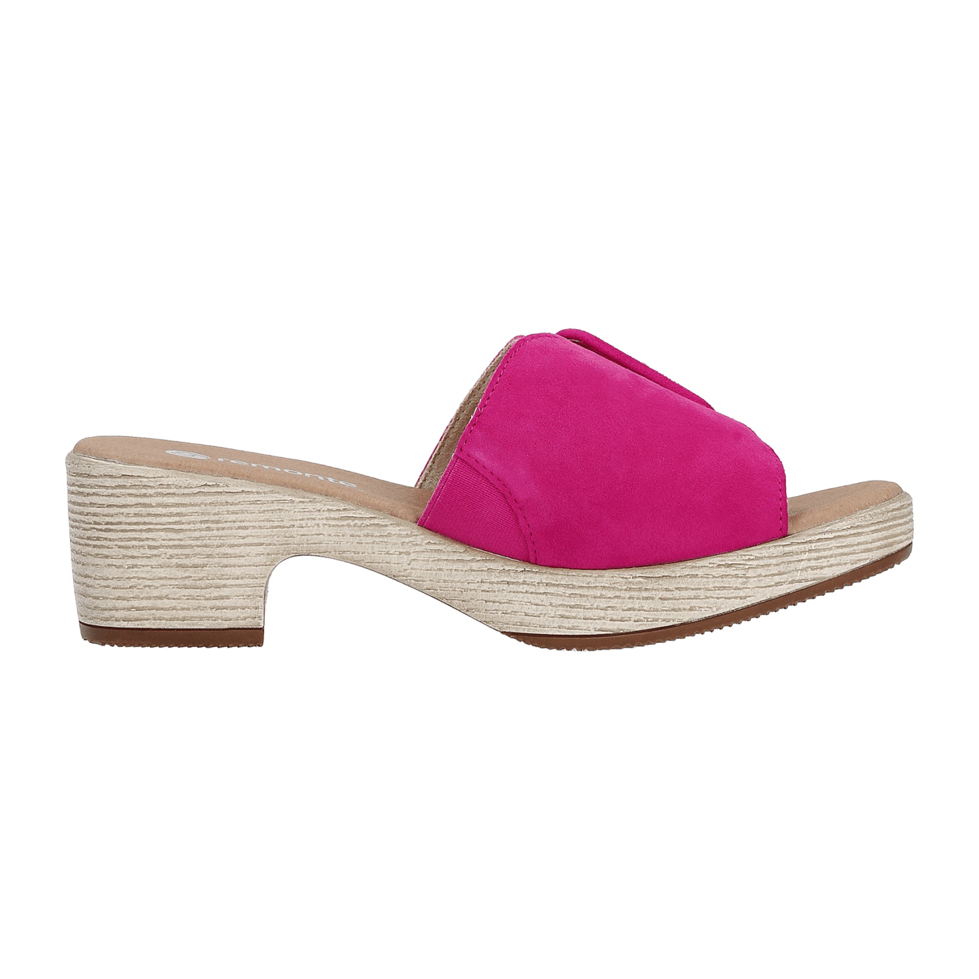 Remonte Women's Pink Shoes with Block Heel and Velcro Closure