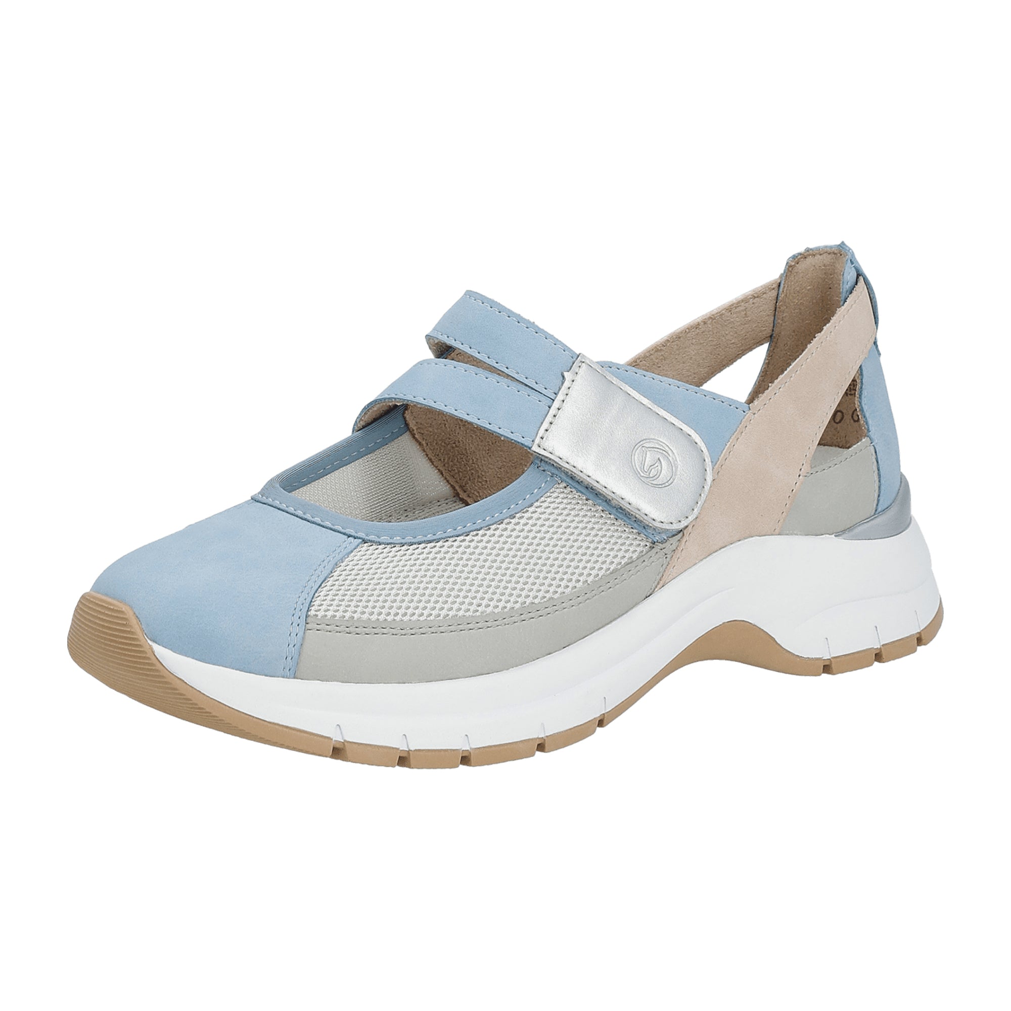 Remonte Women's Blue Slip-On Shoes with Flat Heel and Synthetic Leather Upper