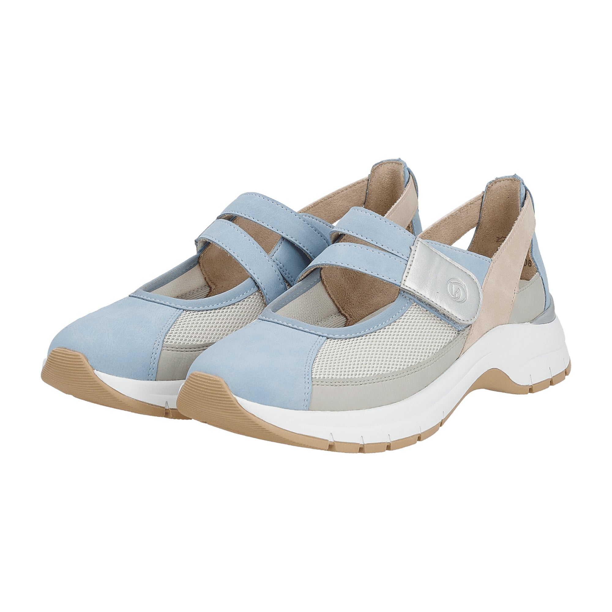 Remonte Women's Blue Slip-On Shoes with Flat Heel and Synthetic Leather Upper