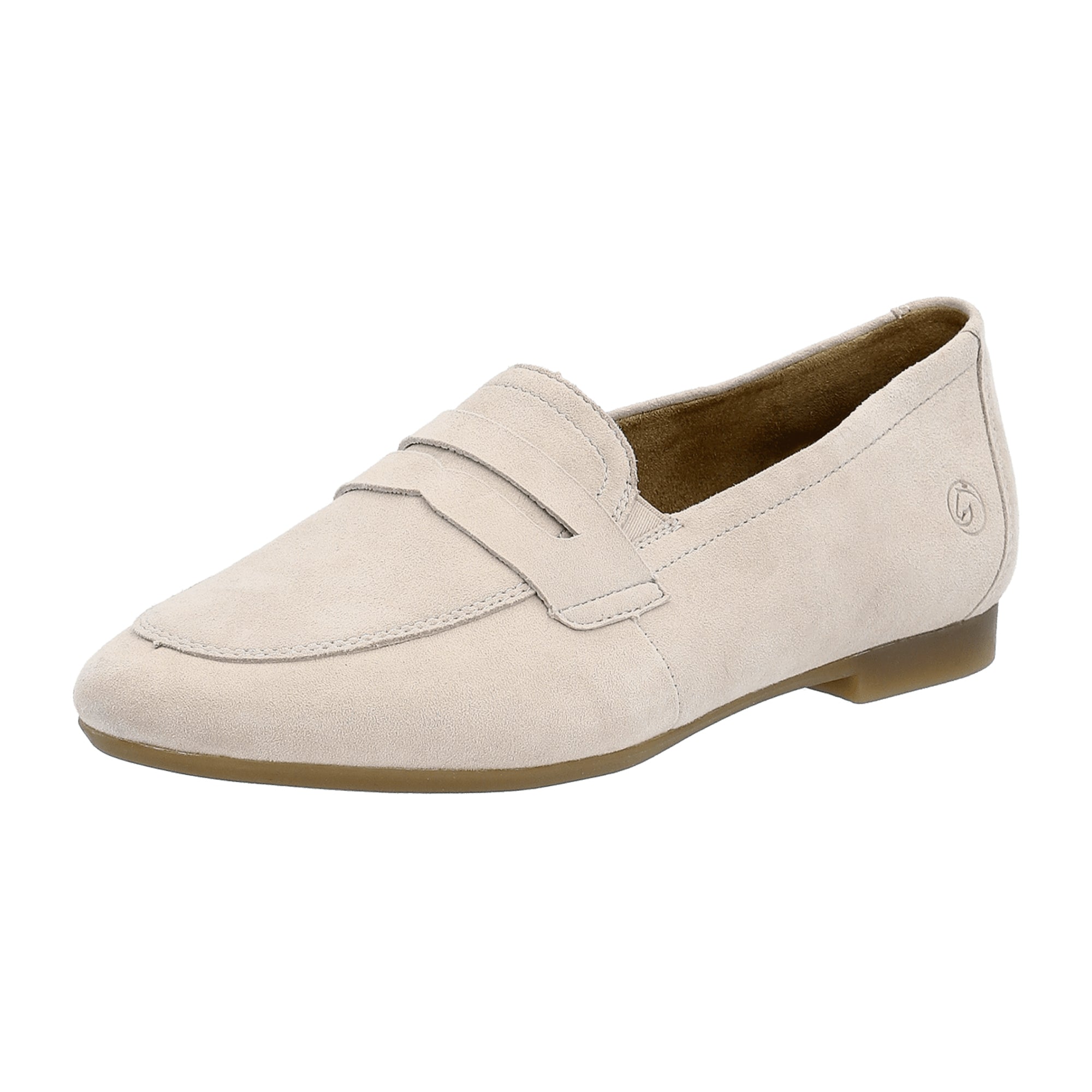 Remonte Women's Beige Slip-On Shoes with Removable Insole and Rubber Sole