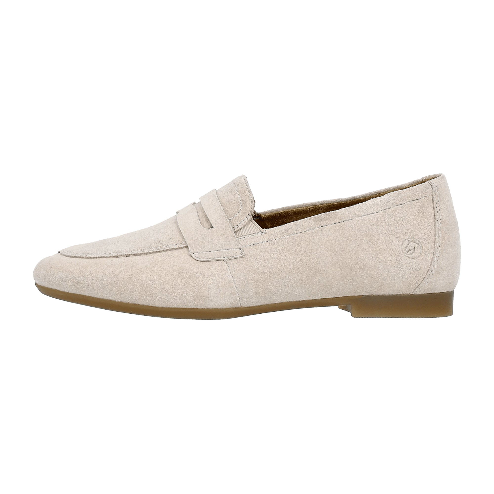 Remonte Women's Beige Slip-On Shoes with Removable Insole and Rubber Sole