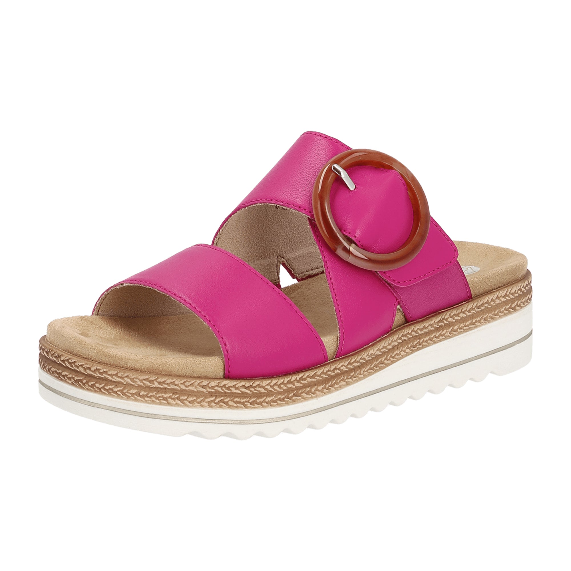 Remonte Pink Women's Leather Shoes D0Q51-31 with Flat Heel and Textile Lining