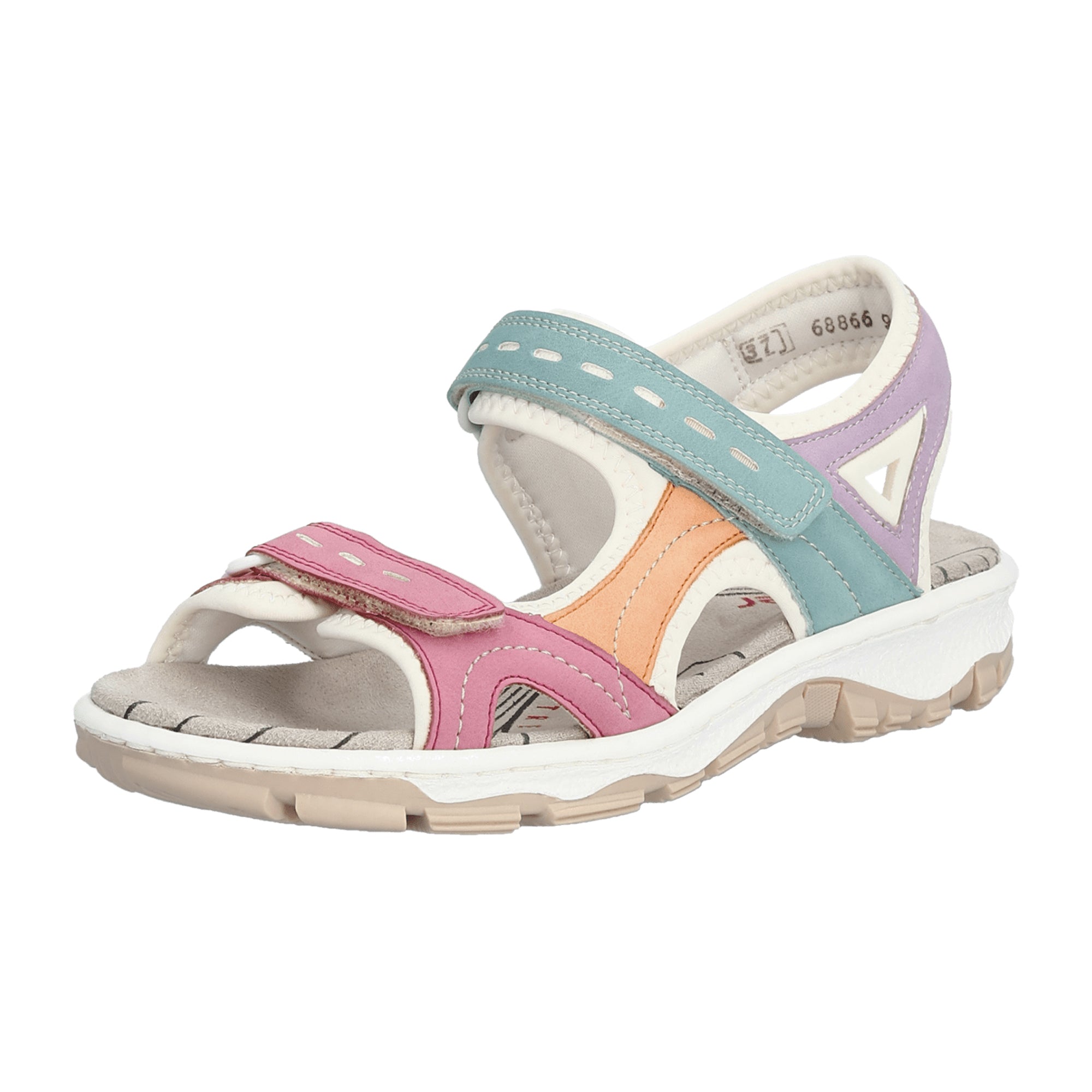 Rieker Morelia Women's Colorful Shoes with Velcro Closure and Flat Heel