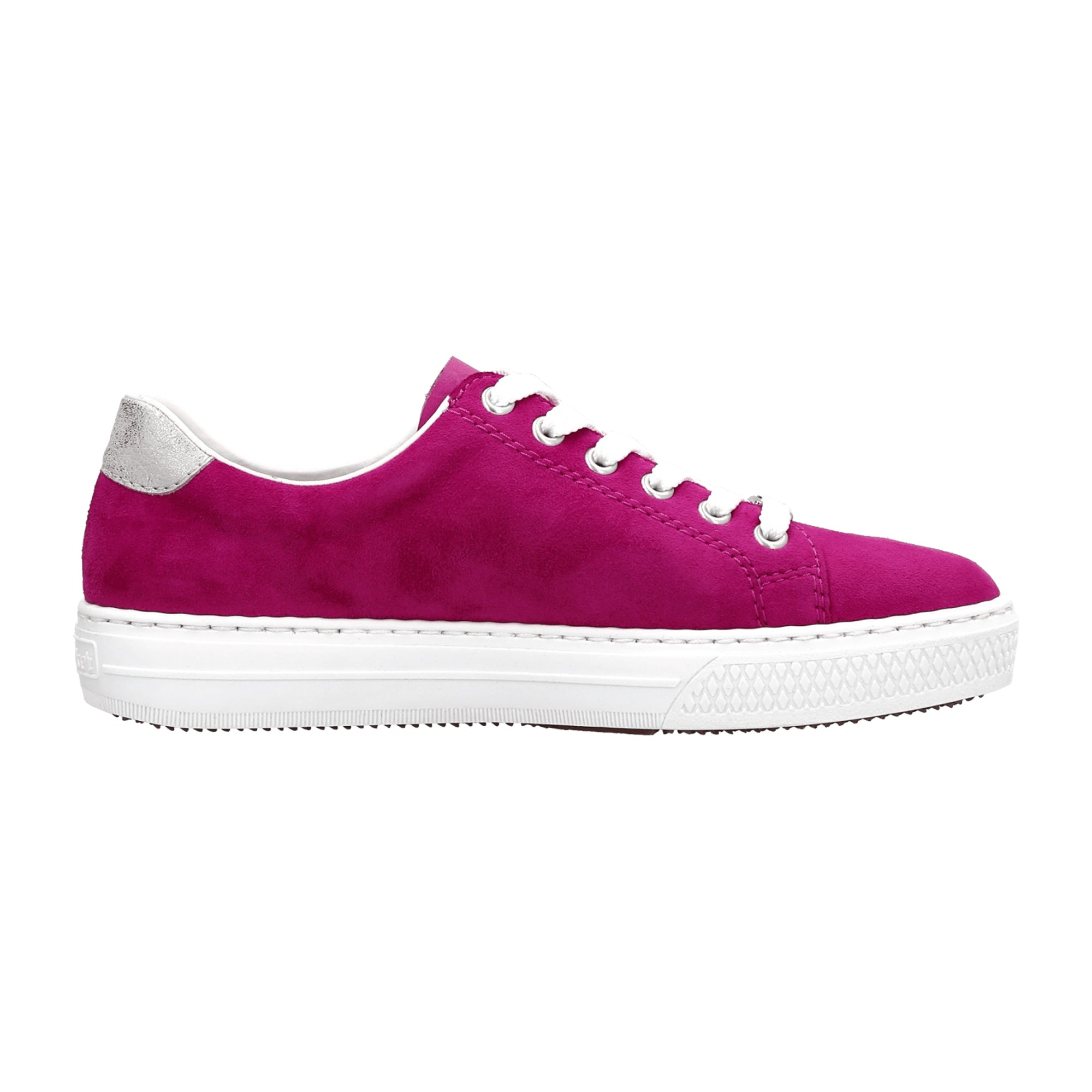 Rieker Pink Sheepsuede Womens Shoes with Zipper and Laces