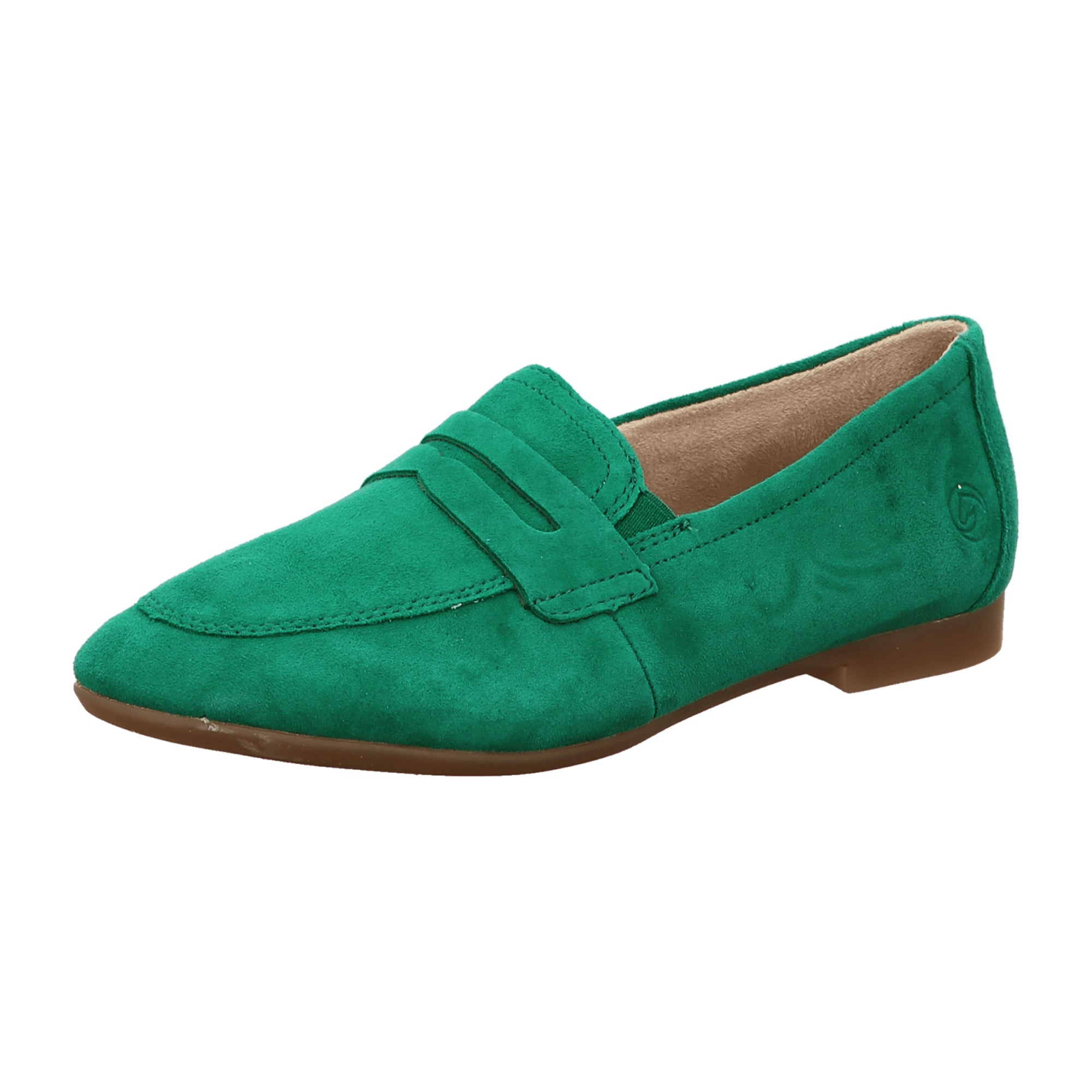 Remonte Green Slip-On Shoes for Women with Flat Heel and Narrow Fit