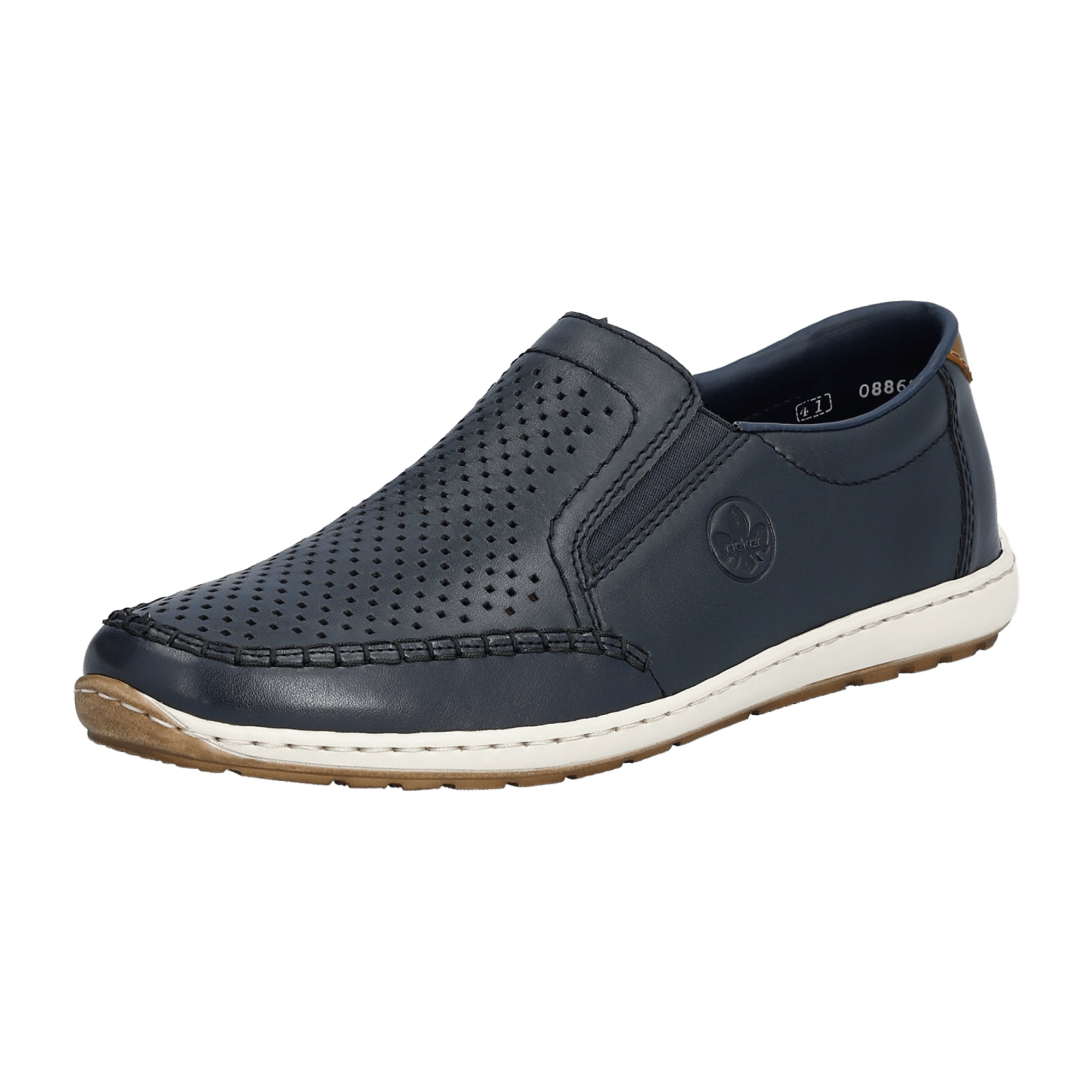 Rieker Men's Blue Slip-On Shoes Comfortable Flat Heel Normal Width