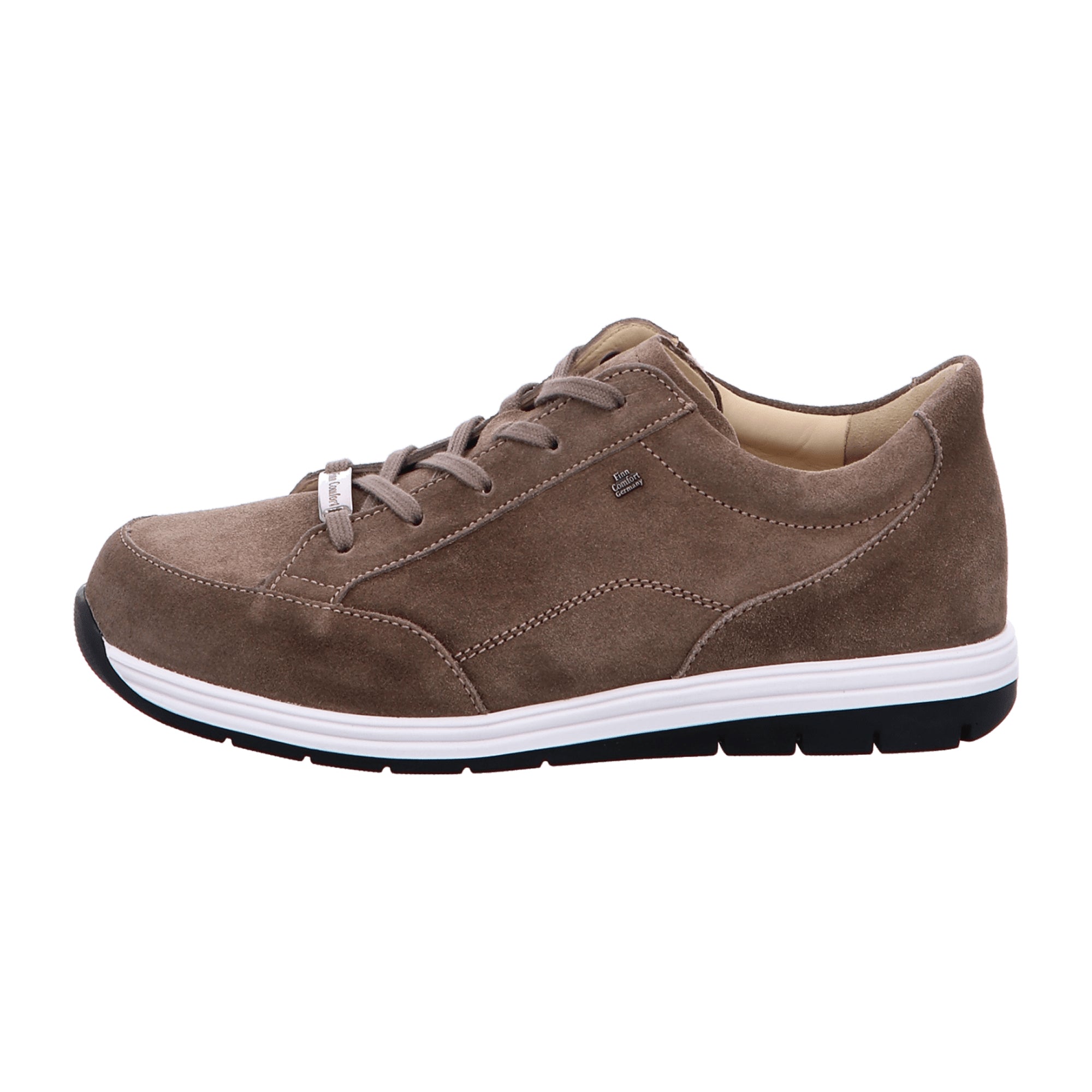 Finn Comfort Osorno Men's Sneakers | Comfortable Lace-Up Shoes in Oxide Brown & Grey | Wide Fit Leather Shoes