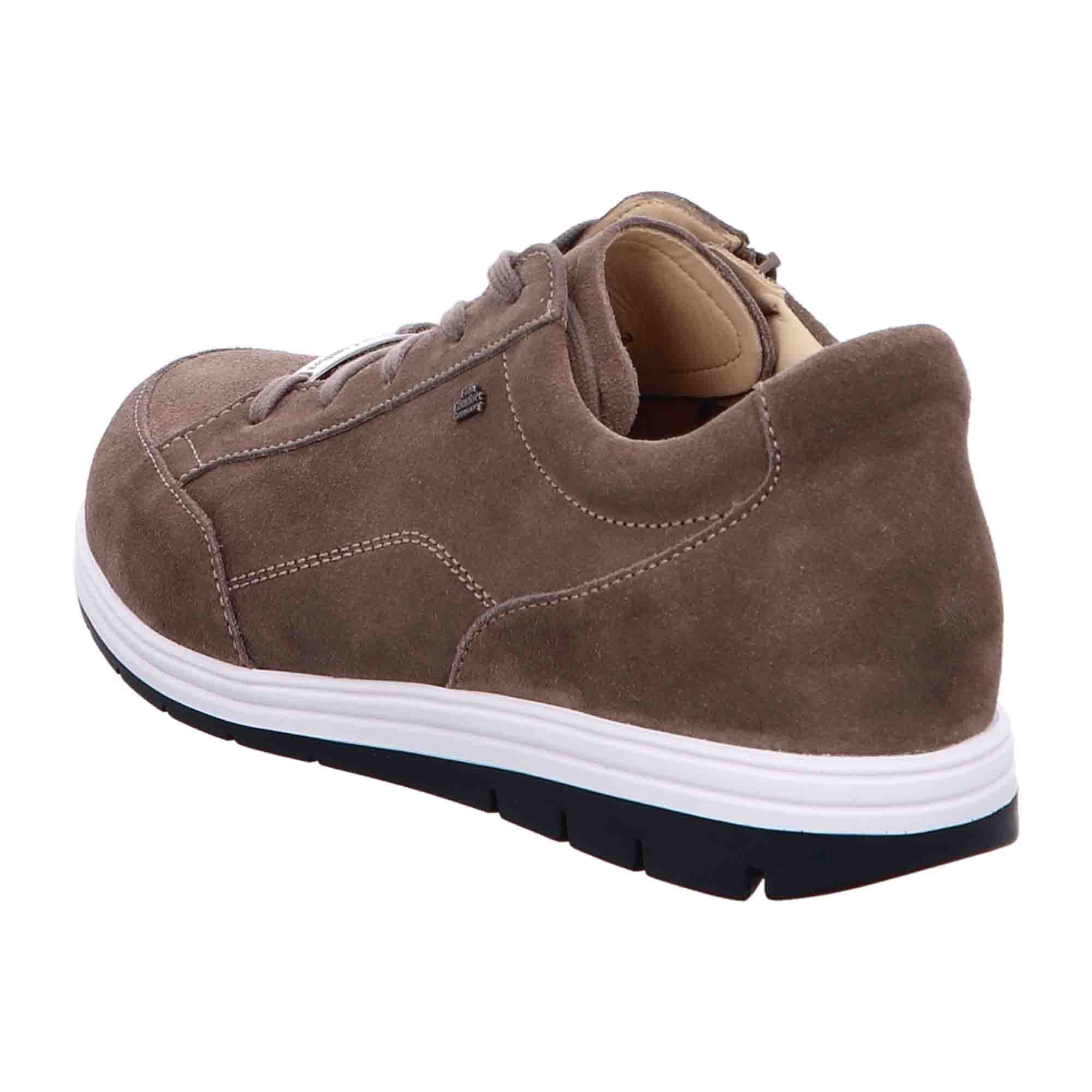 Finn Comfort Osorno Men's Sneakers | Comfortable Lace-Up Shoes in Oxide Brown & Grey | Wide Fit Leather Shoes