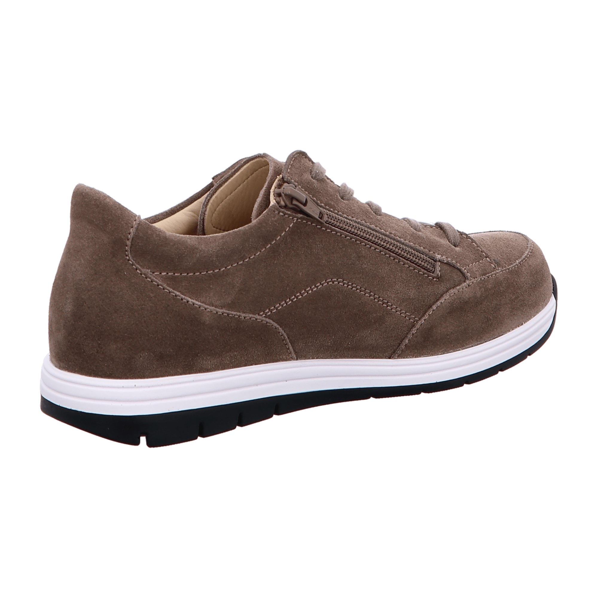 Finn Comfort Osorno Men's Sneakers | Comfortable Lace-Up Shoes in Oxide Brown & Grey | Wide Fit Leather Shoes