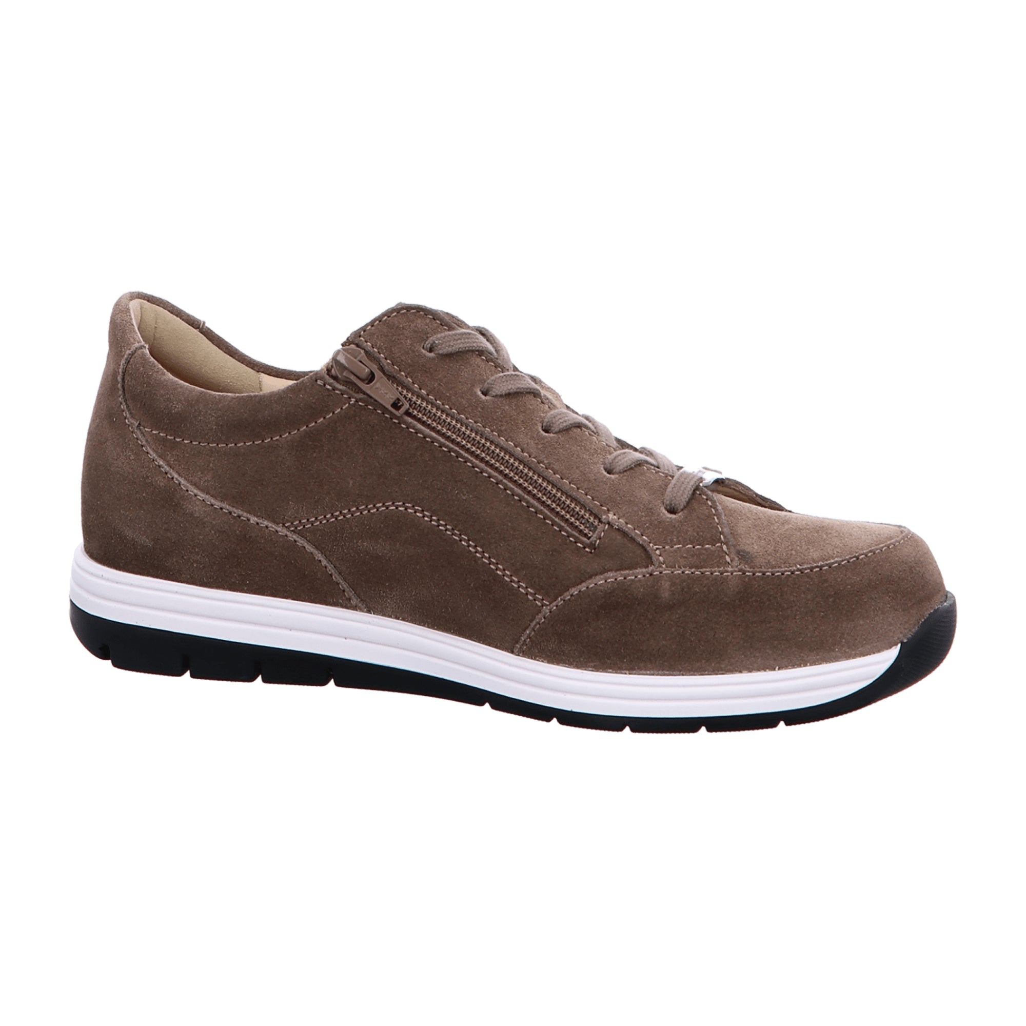 Finn Comfort Osorno Men's Sneakers | Comfortable Lace-Up Shoes in Oxide Brown & Grey | Wide Fit Leather Shoes