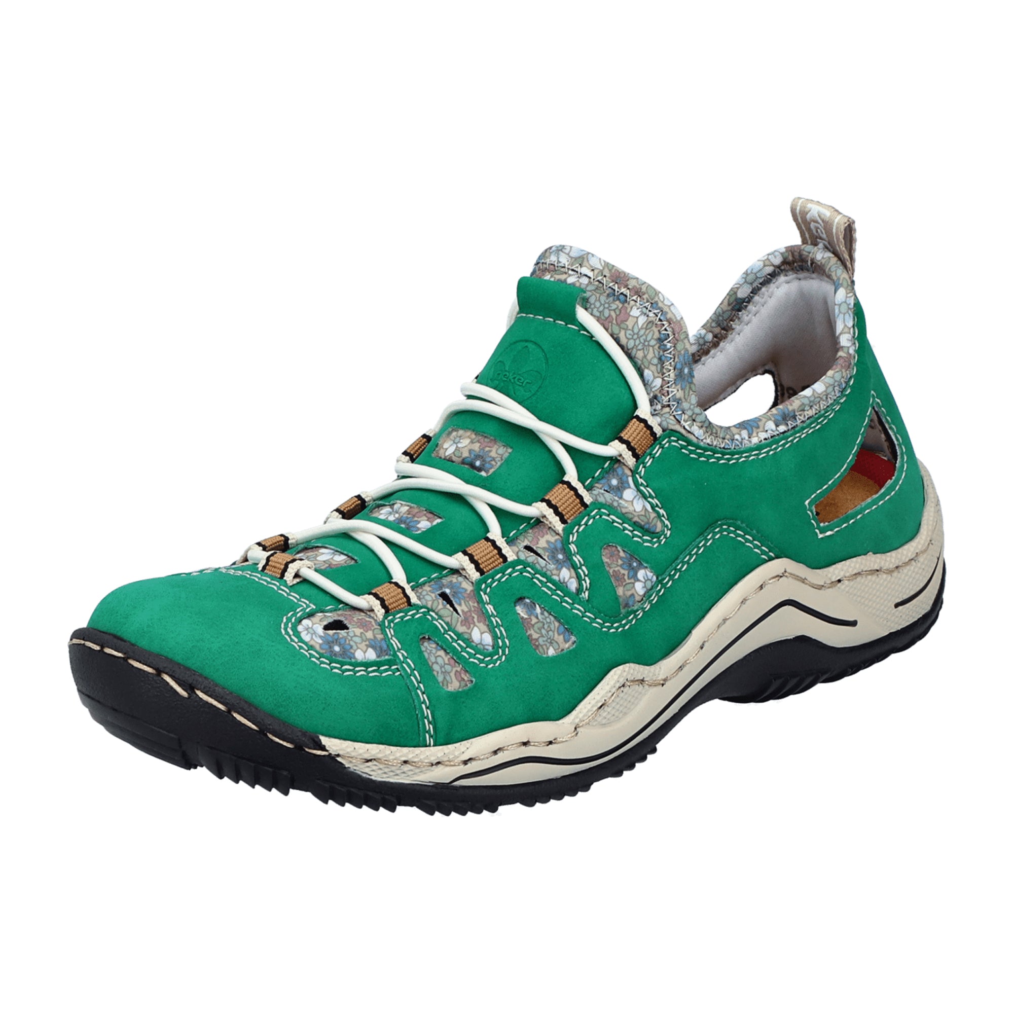 Rieker Morelia Women's Green Slip-On Shoes with Flat Heel and PU Sole