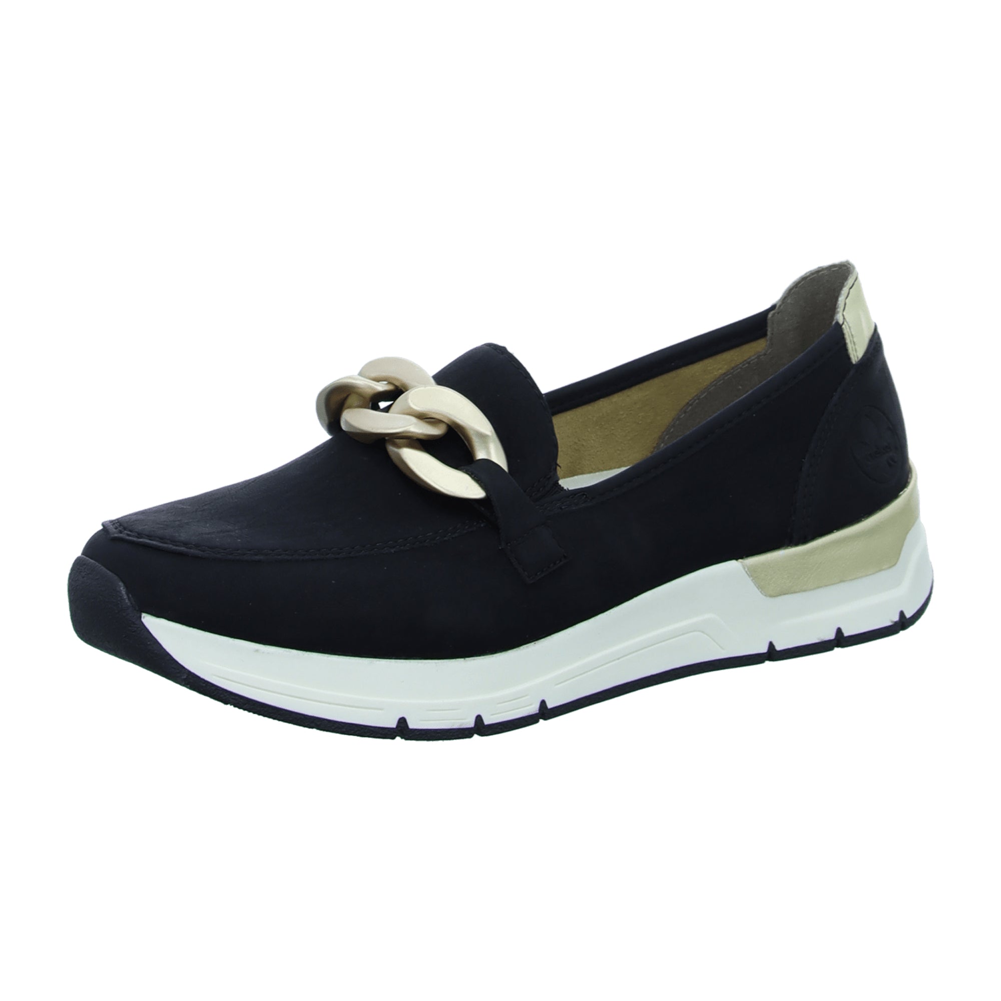 Rieker Nabukino Black Women's Slip-On Shoes with Removable Insole