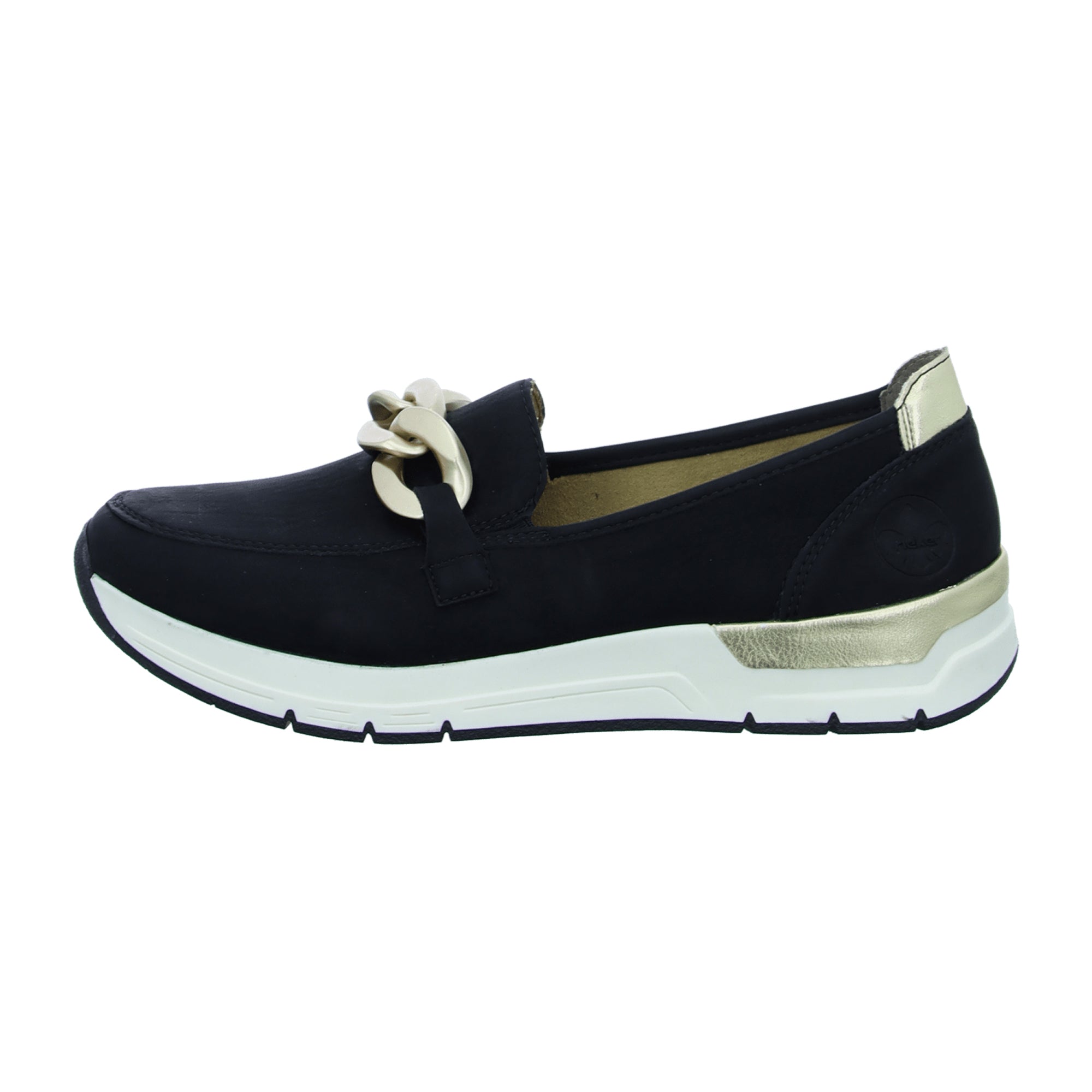 Rieker Nabukino Black Women's Slip-On Shoes with Removable Insole