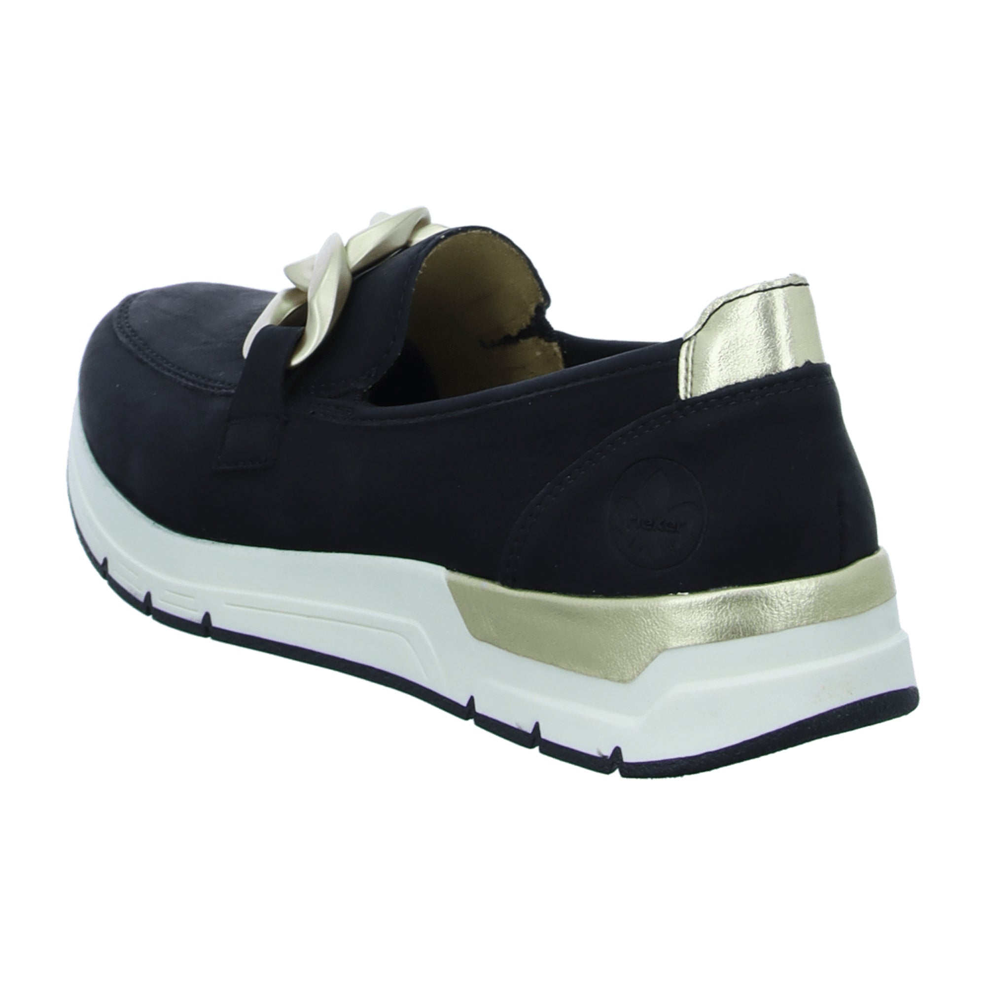 Rieker Nabukino Black Women's Slip-On Shoes with Removable Insole