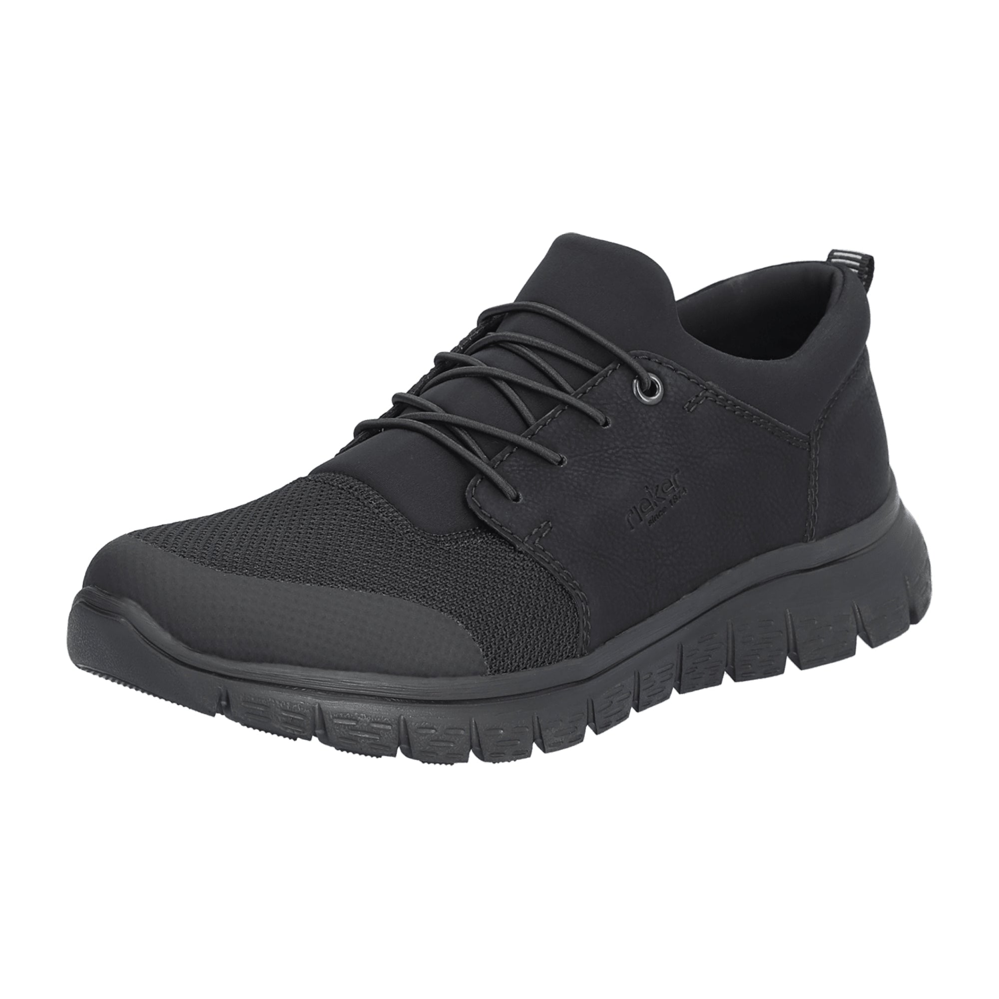 Rieker Men's Black Shoes B6650-00 Comfortable Flat EVA Sole Synthetic Leather