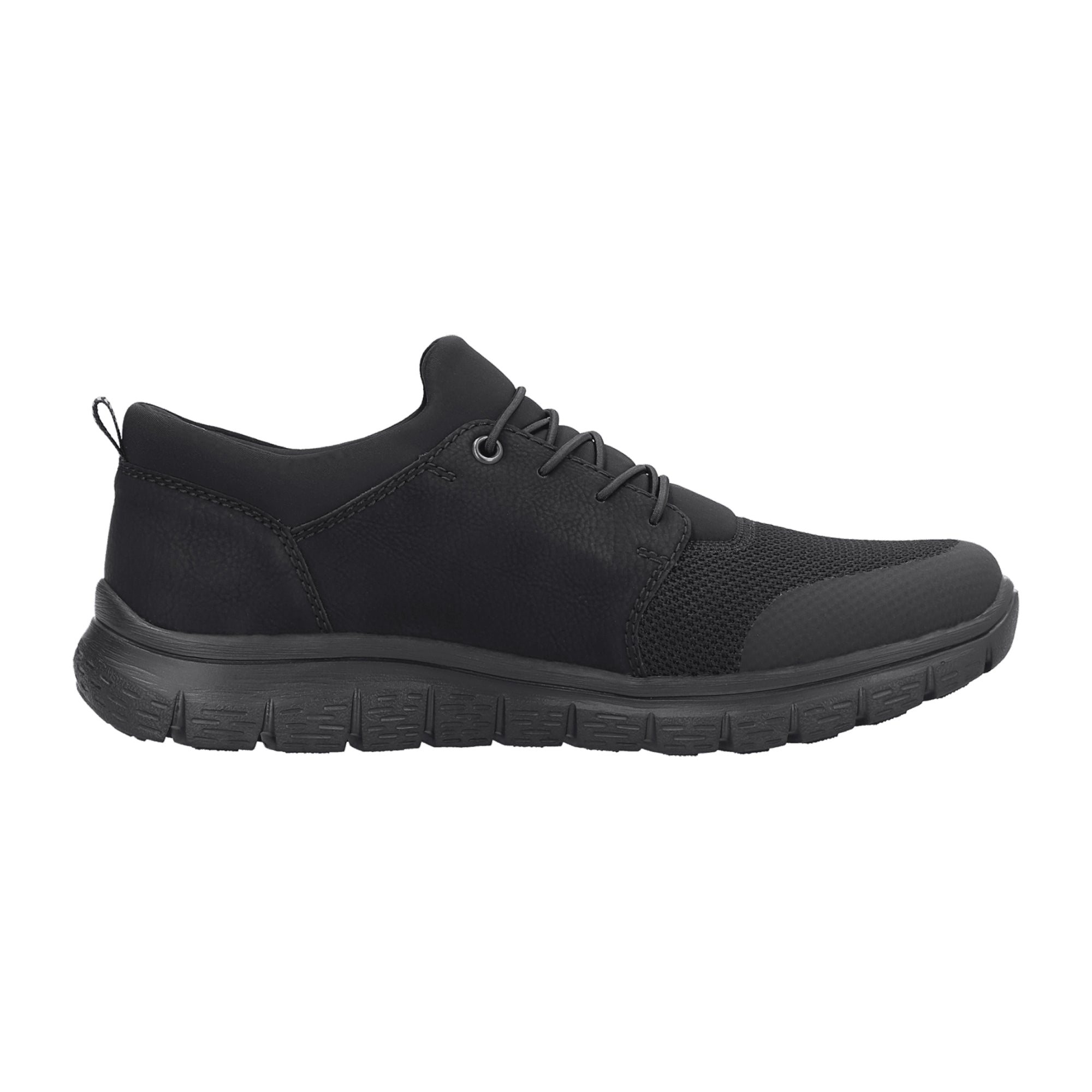 Rieker Men's Black Shoes B6650-00 Comfortable Flat EVA Sole Synthetic Leather