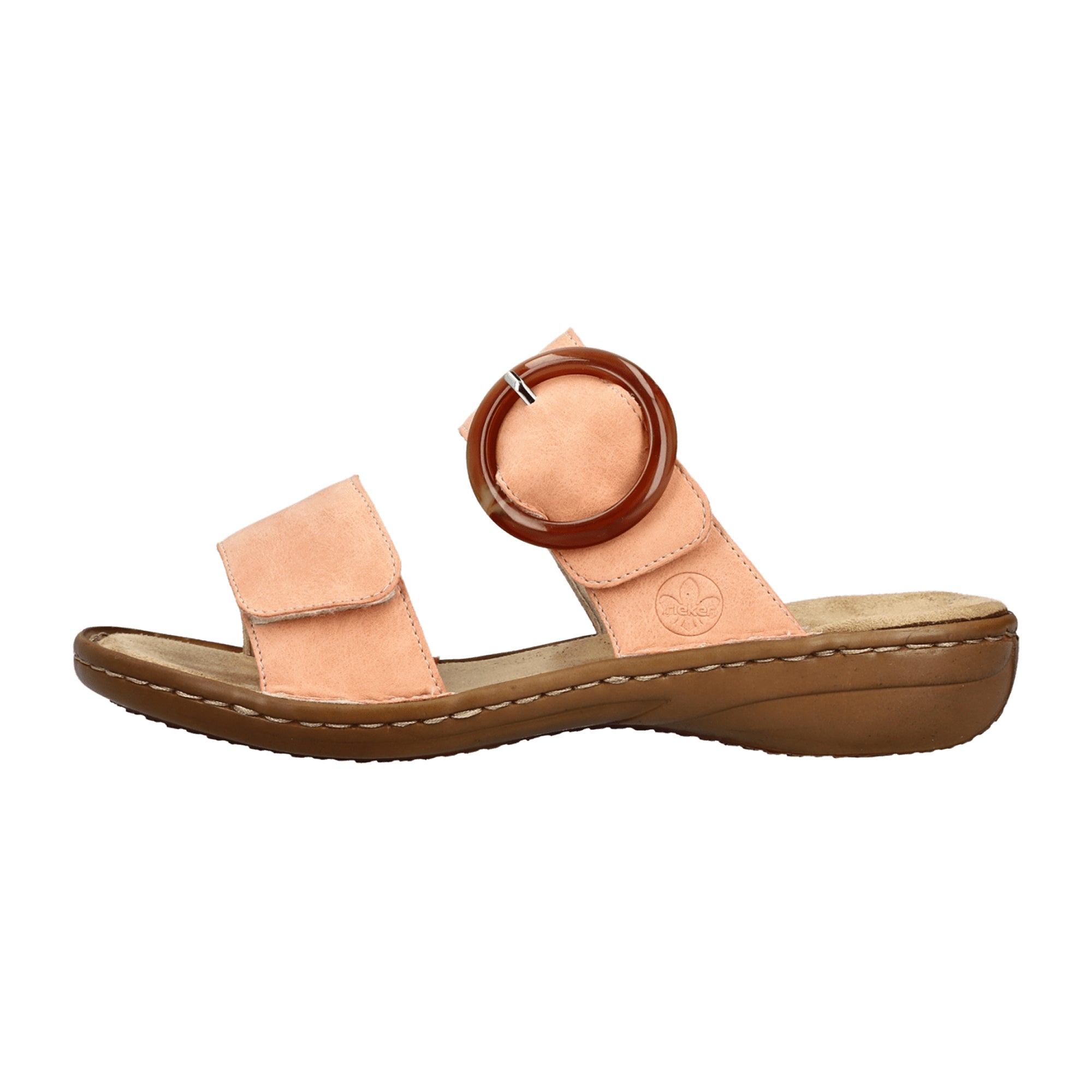 Rieker Women's Orange Sandals 60894 Comfortable Flat Synthetic Leather