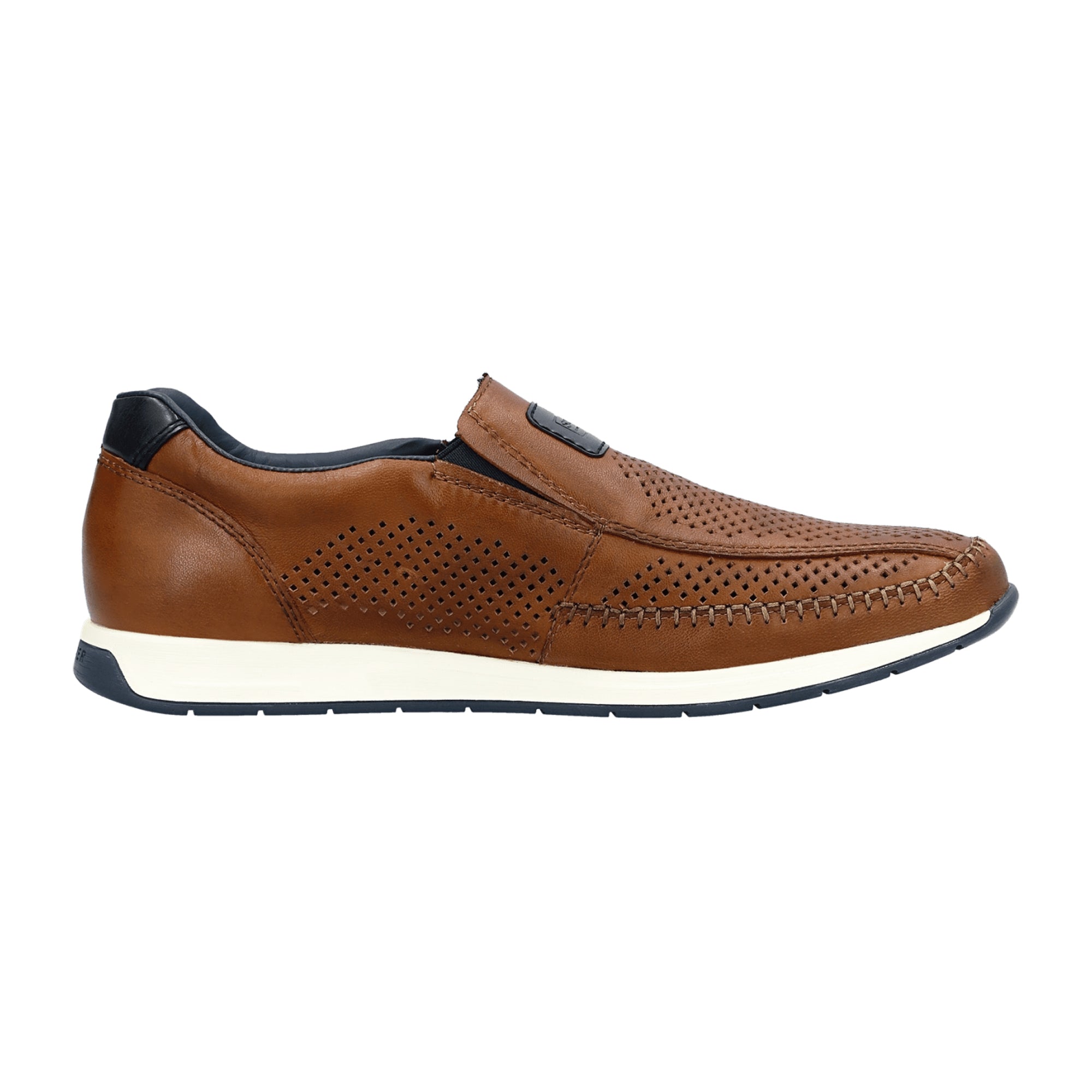 Rieker Men's Brown Leather Slip-On Shoes