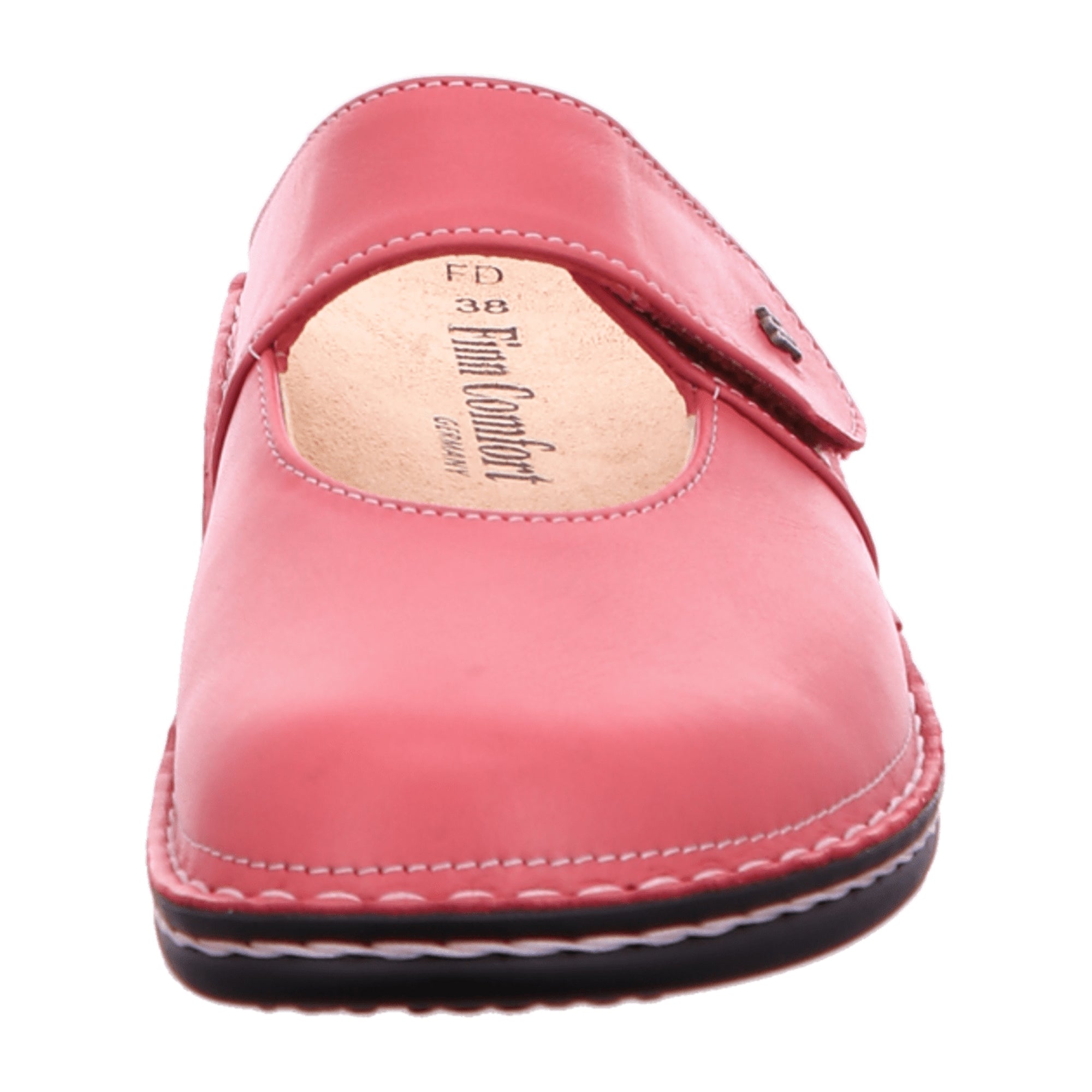 Finn Comfort Stanford Clogs - Women's Comfortable Pink Leather Slides with Adjustable Strap and Non-Slip Sole