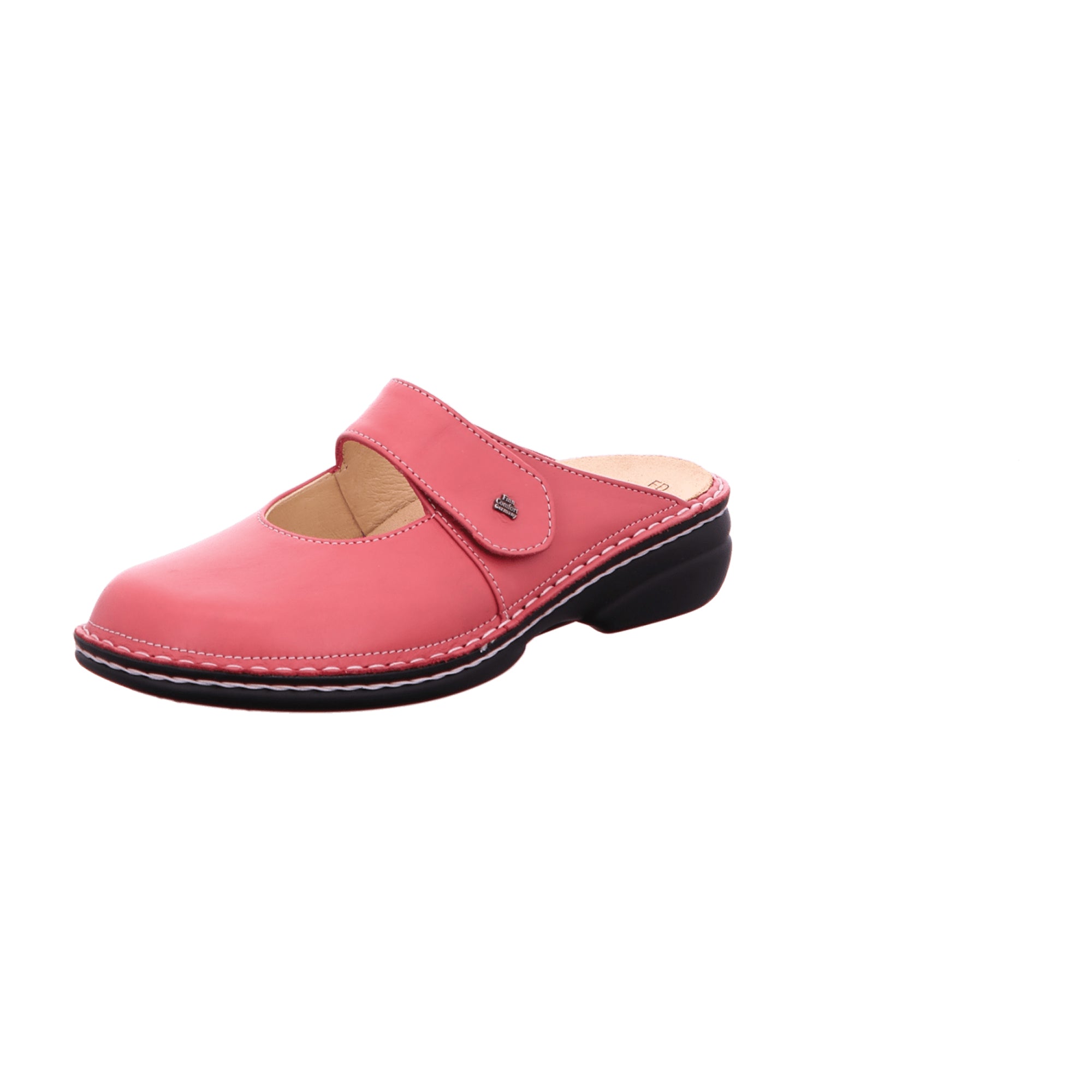 Finn Comfort Stanford Clogs - Women's Comfortable Pink Leather Slides with Adjustable Strap and Non-Slip Sole