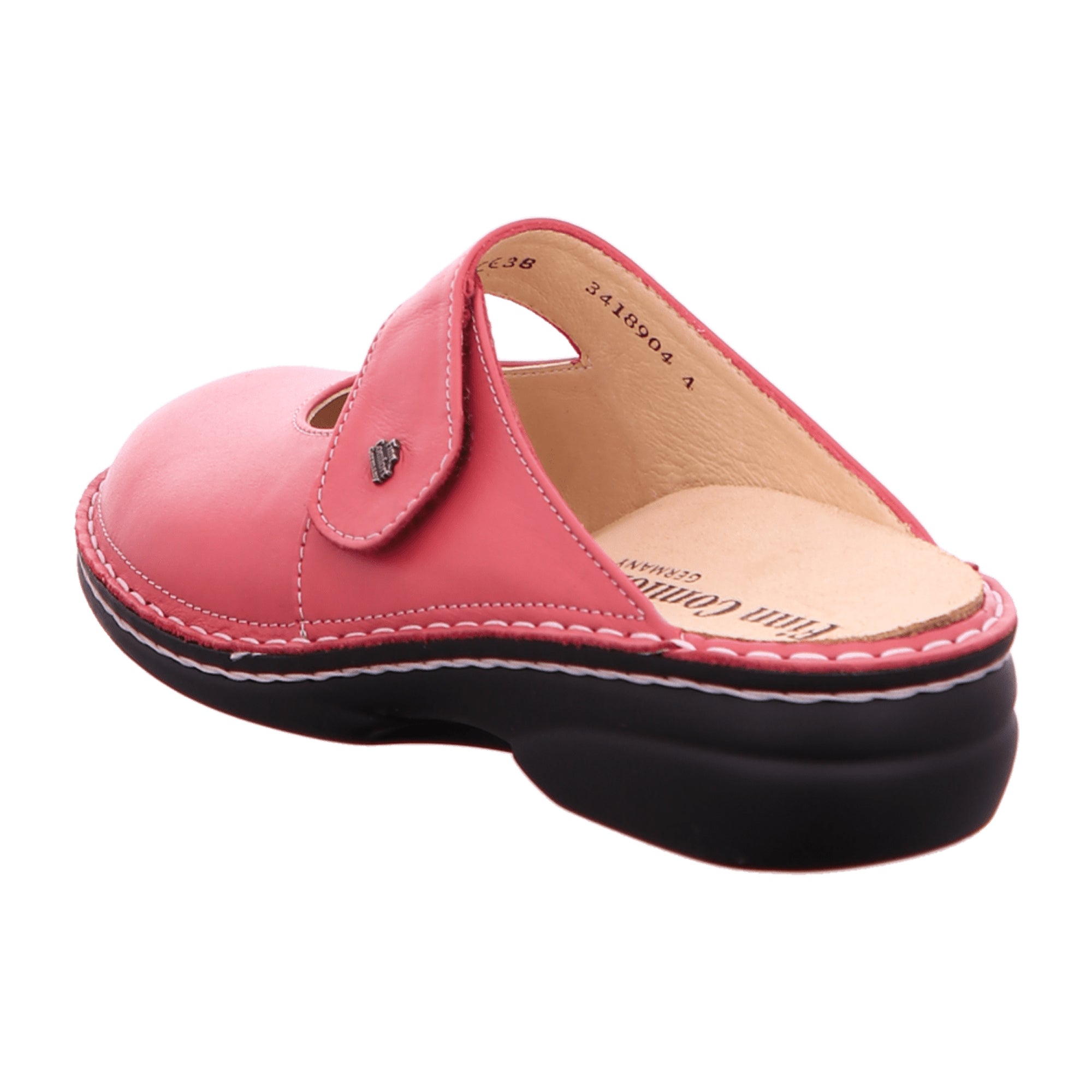 Finn Comfort Stanford Clogs - Women's Comfortable Pink Leather Slides with Adjustable Strap and Non-Slip Sole