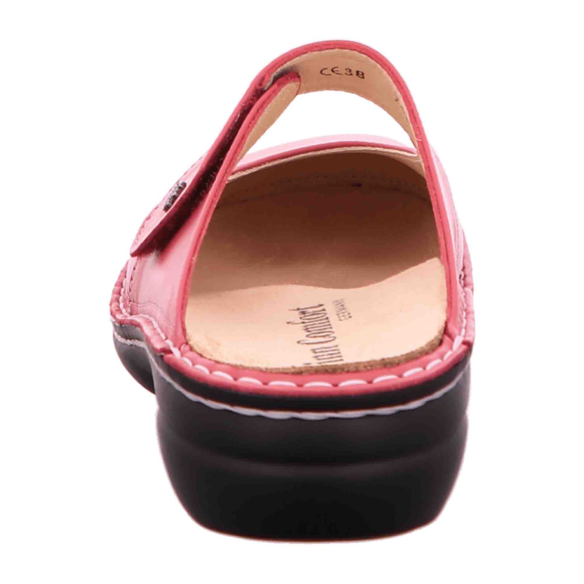 Finn Comfort Stanford Clogs - Women's Comfortable Pink Leather Slides with Adjustable Strap and Non-Slip Sole