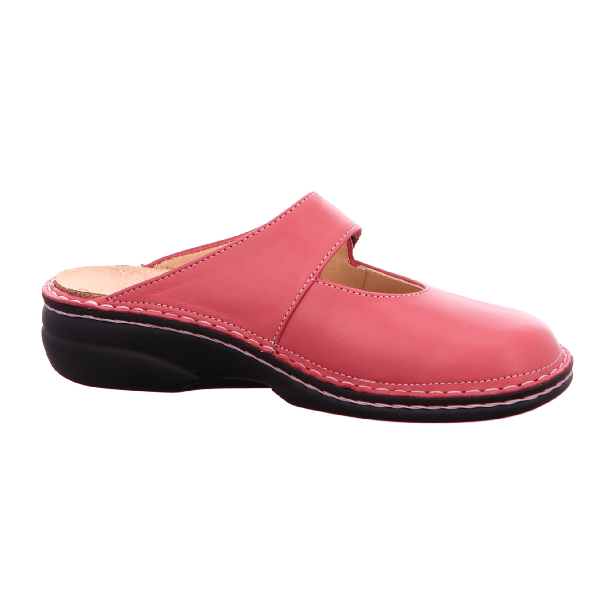 Finn Comfort Stanford Clogs - Women's Comfortable Pink Leather Slides with Adjustable Strap and Non-Slip Sole