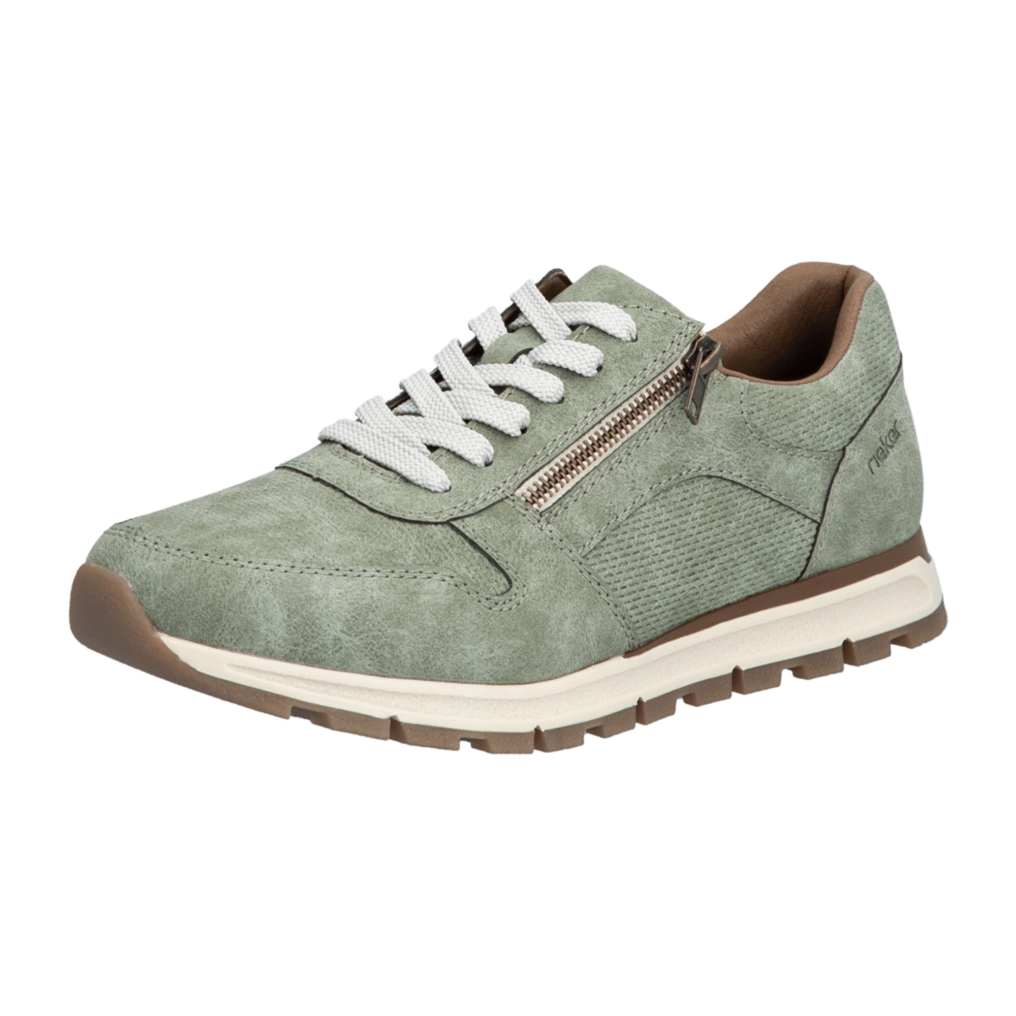 Rieker Men's Green Shoes B0502-52 Synthetic Leather Flat Sole Casual Footwear