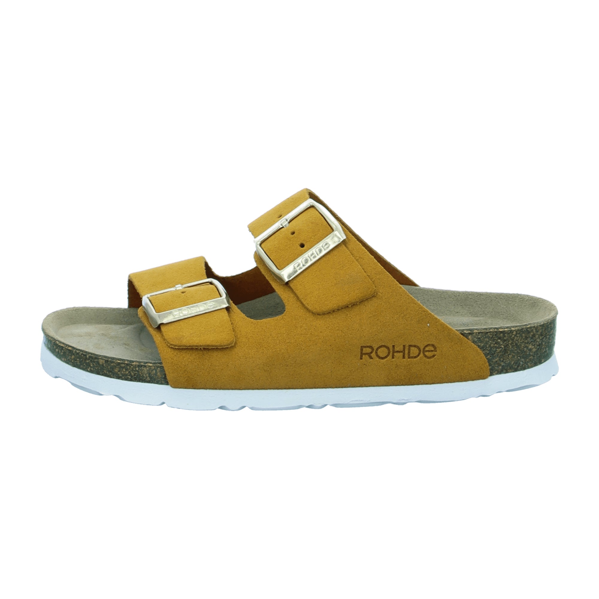 Rohde Classic Yellow Slip-On Sandals for Women Textile Synthetic Leather Mix