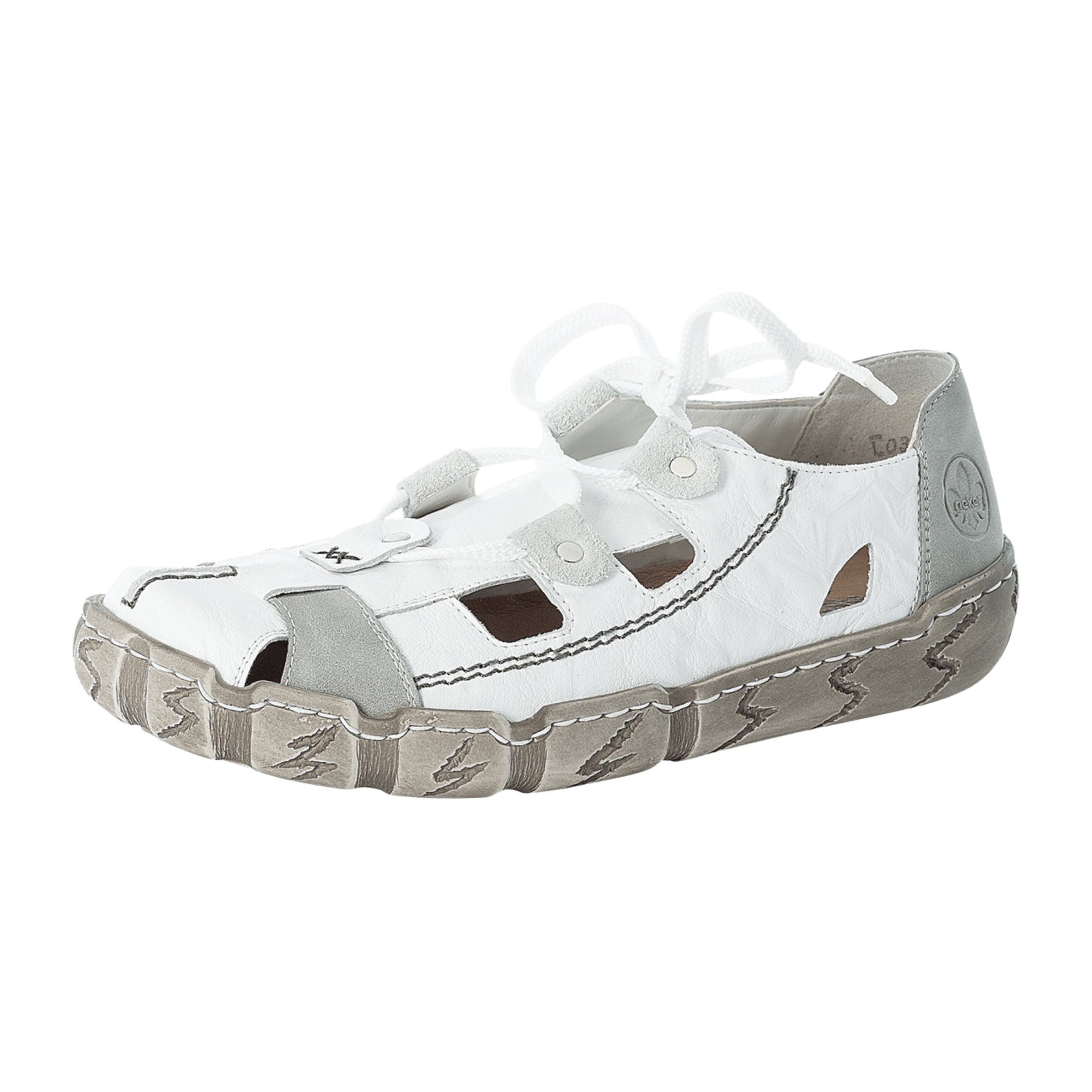 Rieker FSK Women's White Leather Slip-On Flat Shoes
