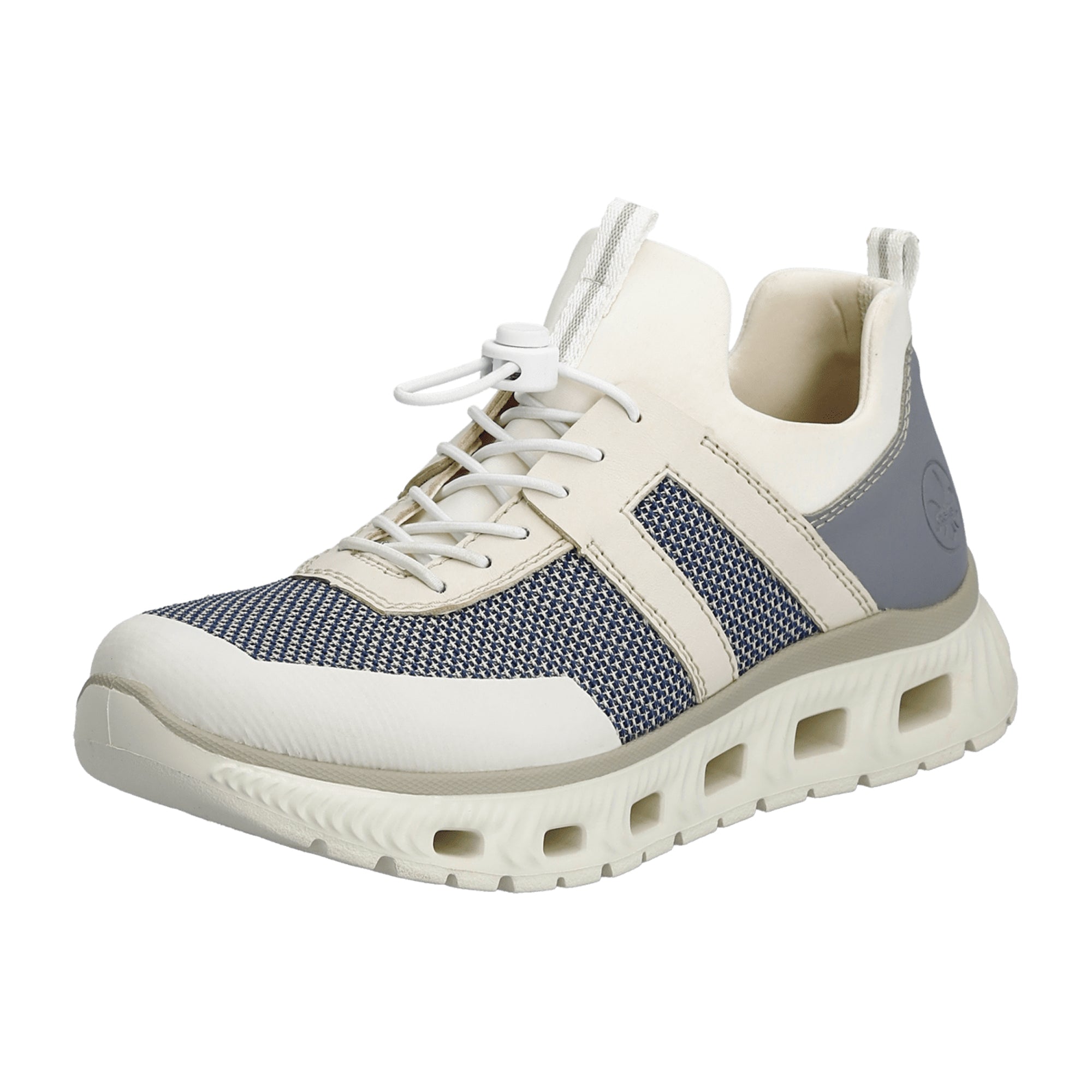 Rieker M6061-90 Women's White Shoes with Flat Heel and Synthetic Upper