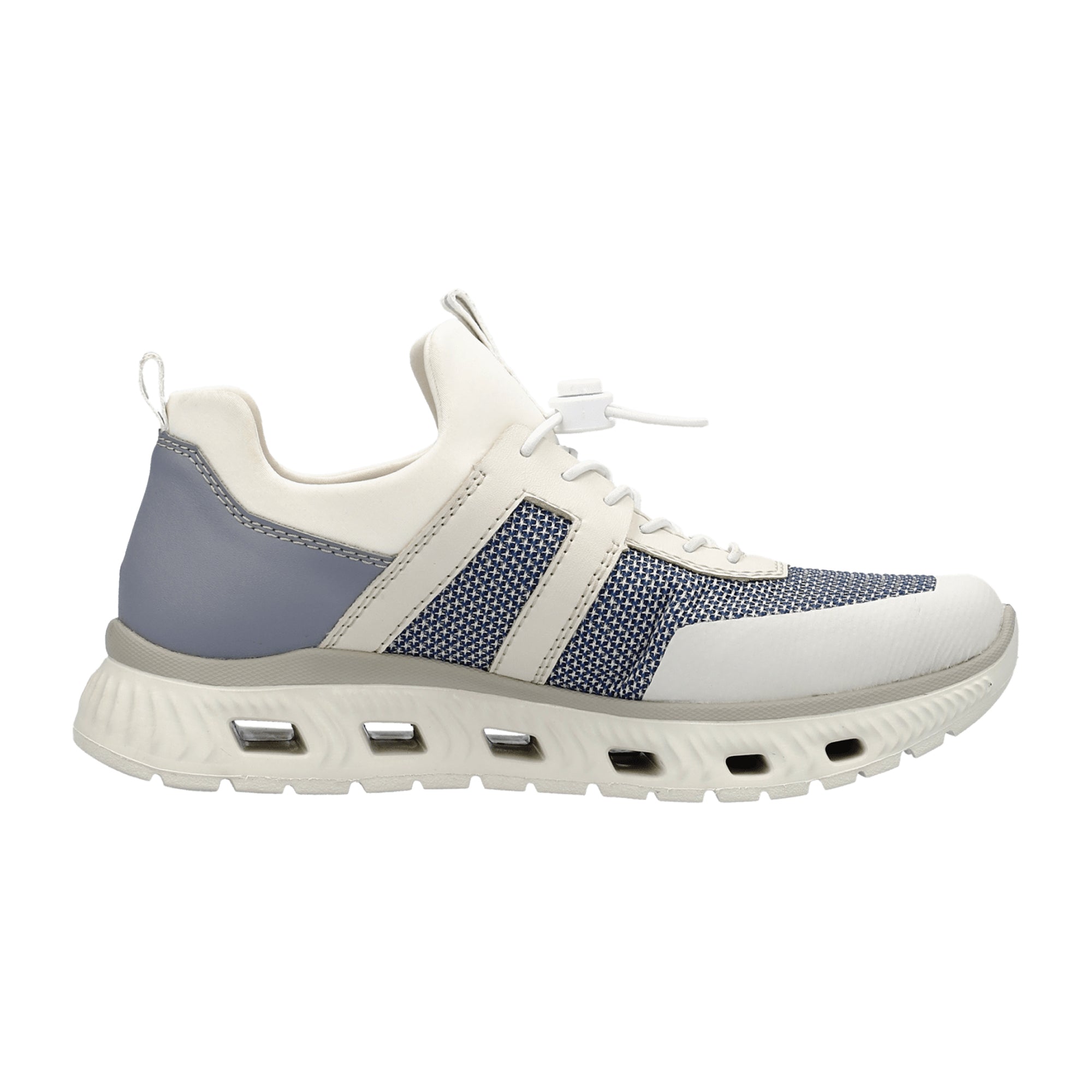 Rieker M6061-90 Women's White Shoes with Flat Heel and Synthetic Upper