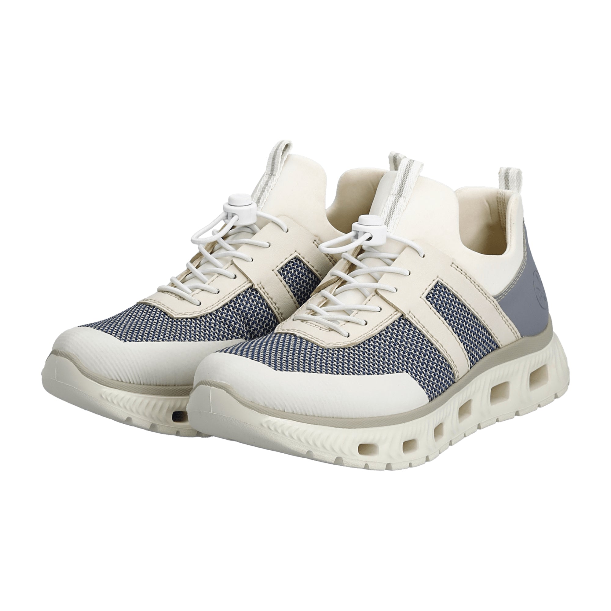 Rieker M6061-90 Women's White Shoes with Flat Heel and Synthetic Upper