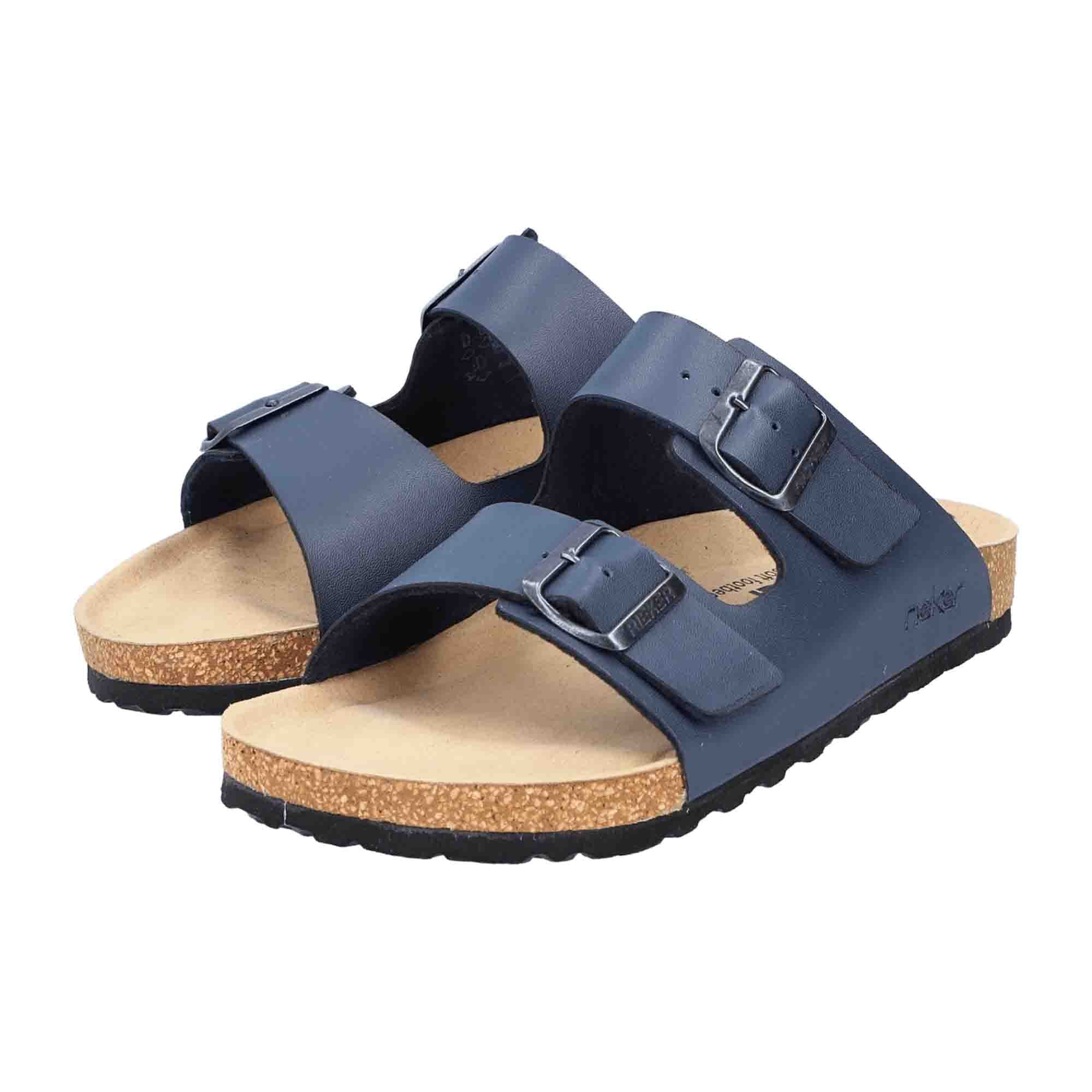 Rieker Men's Blue Sandals Comfortable Open Toe Casual Synthetic Leather