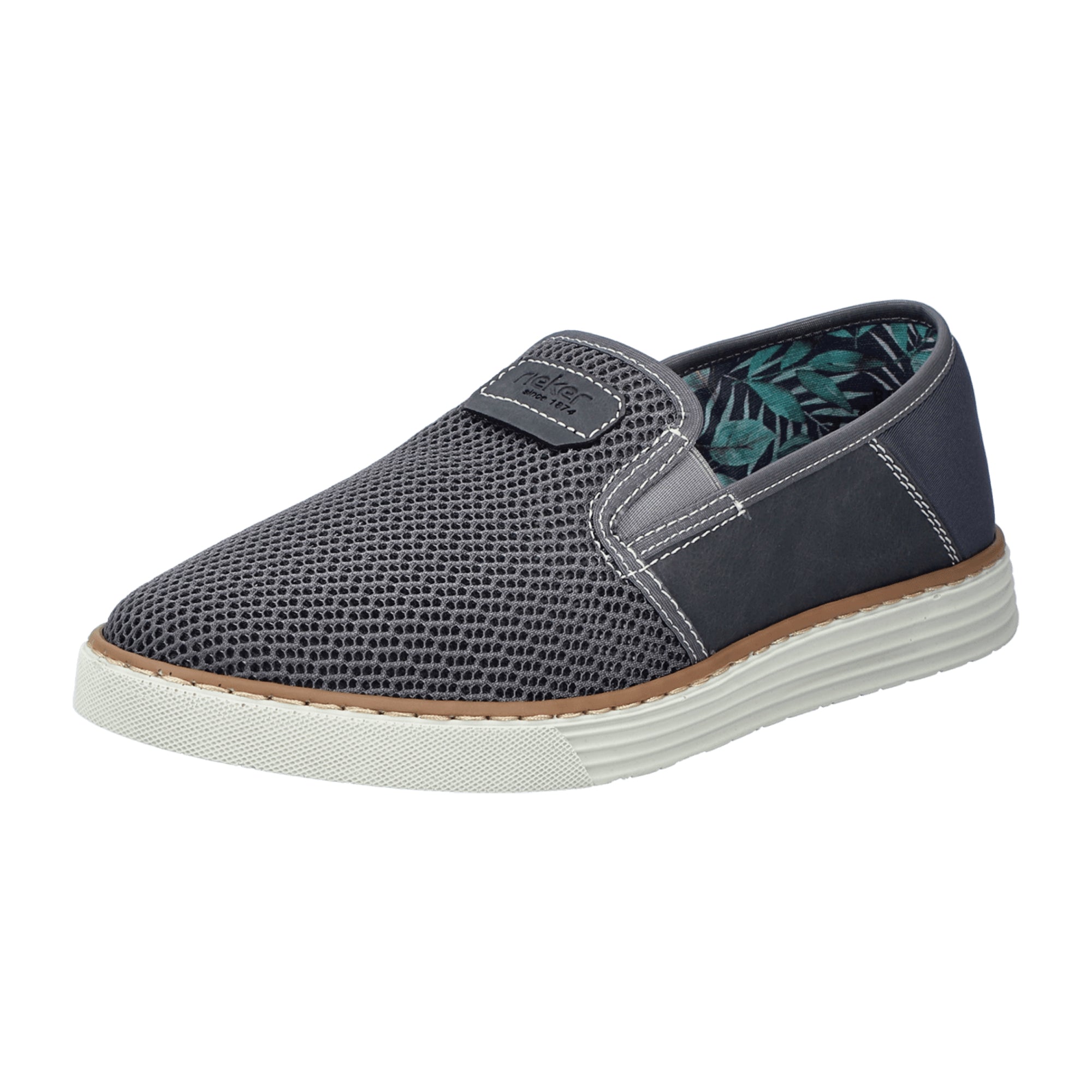 Rieker Ariaccia Gray Slip-On Shoes for Men Comfortable Textile Upper
