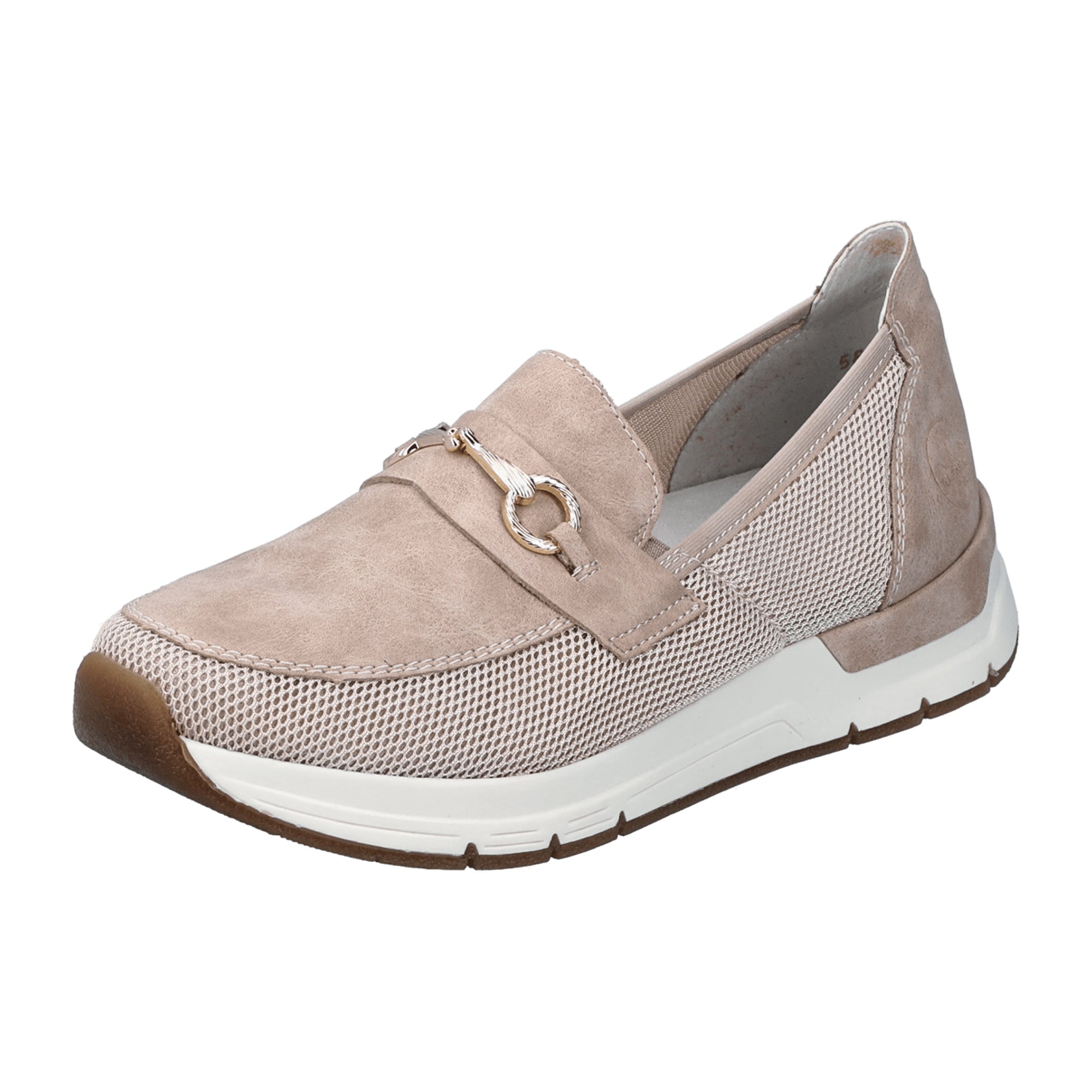 Rieker Women's Pink Slip-On Shoes with Removable Insole and Flat Heel