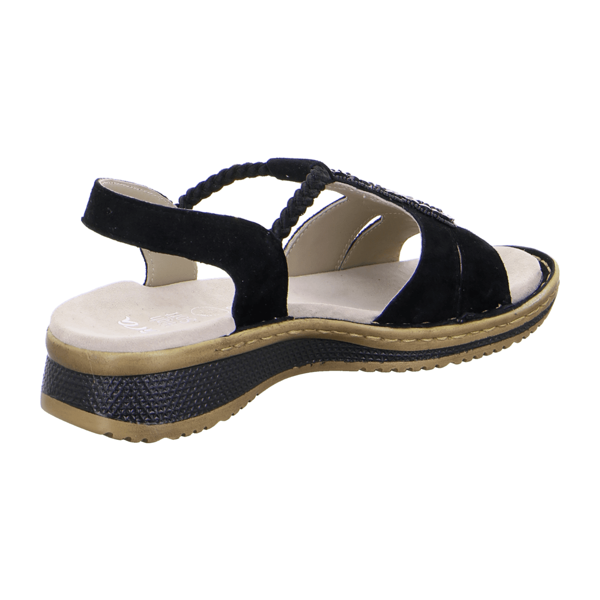 ARA HAWAII Women's Suede Sandals with Hook-and-Loop Closure Black Classic - Bartel-Shop