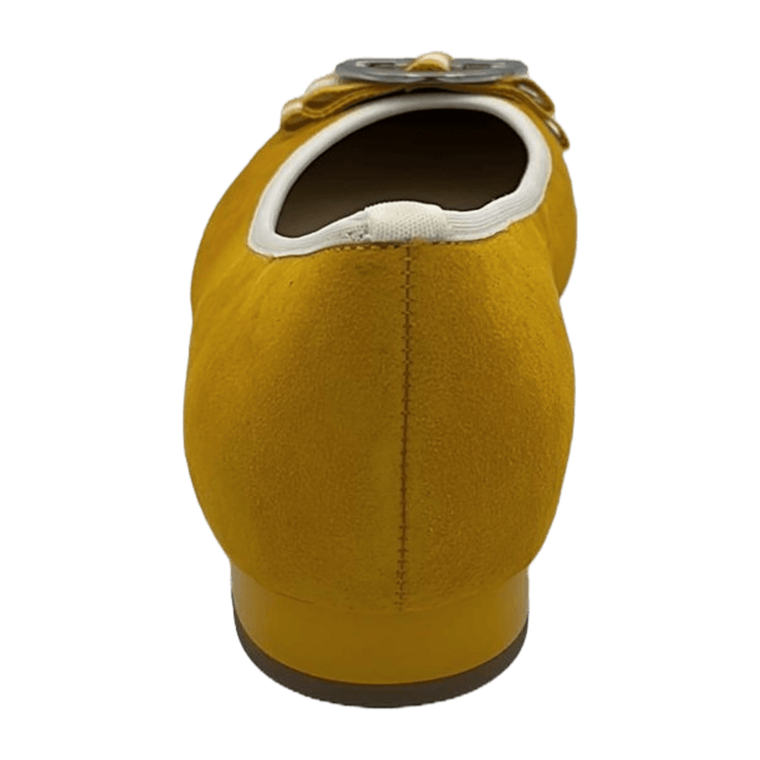 ARA PISA Women's Ballet Flats in Yellow Nubuck Leather with Round Toe and Textile Lining