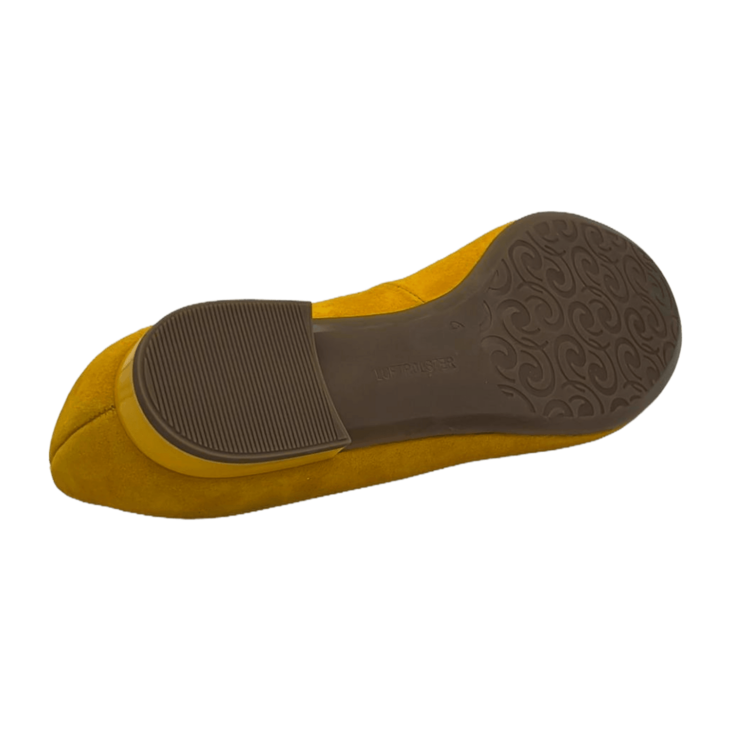 ARA PISA Women's Ballet Flats in Yellow Nubuck Leather with Round Toe and Textile Lining