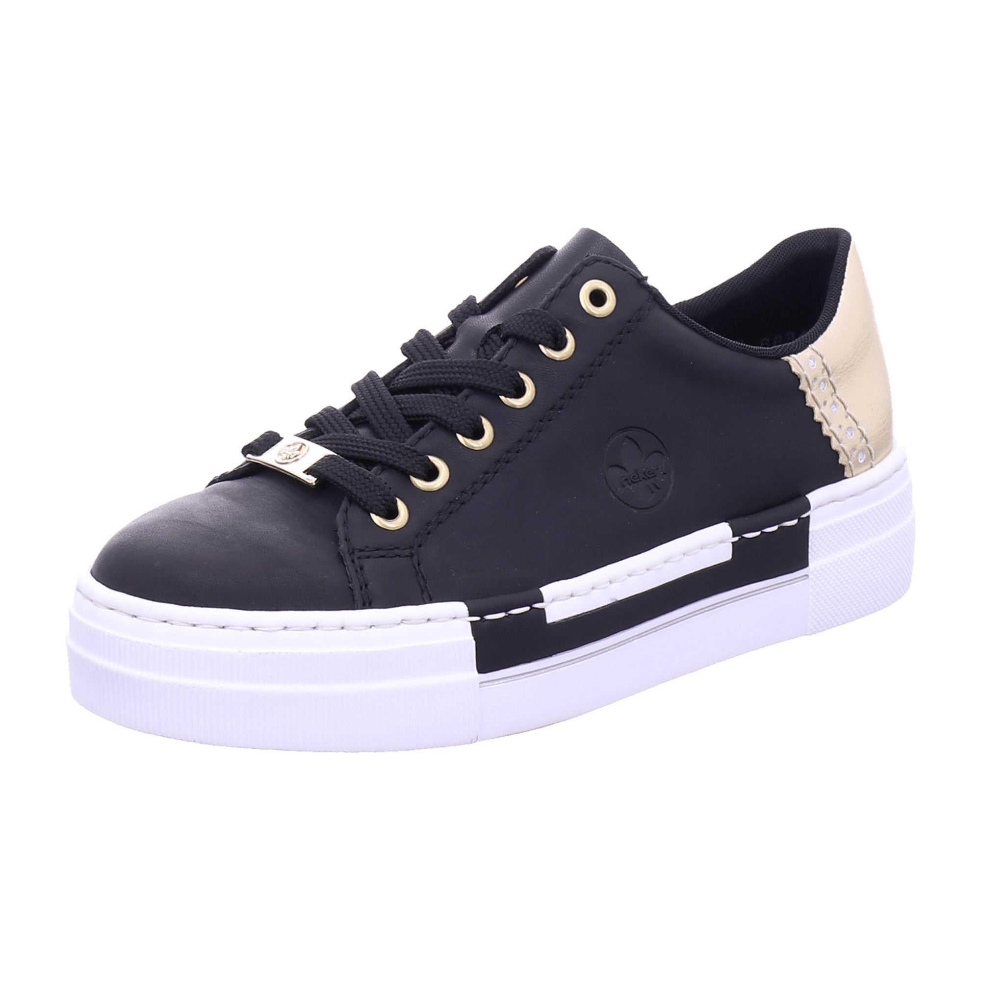 Rieker Women's Black Platform Sneakers Comfortable Stylish Casual Shoes