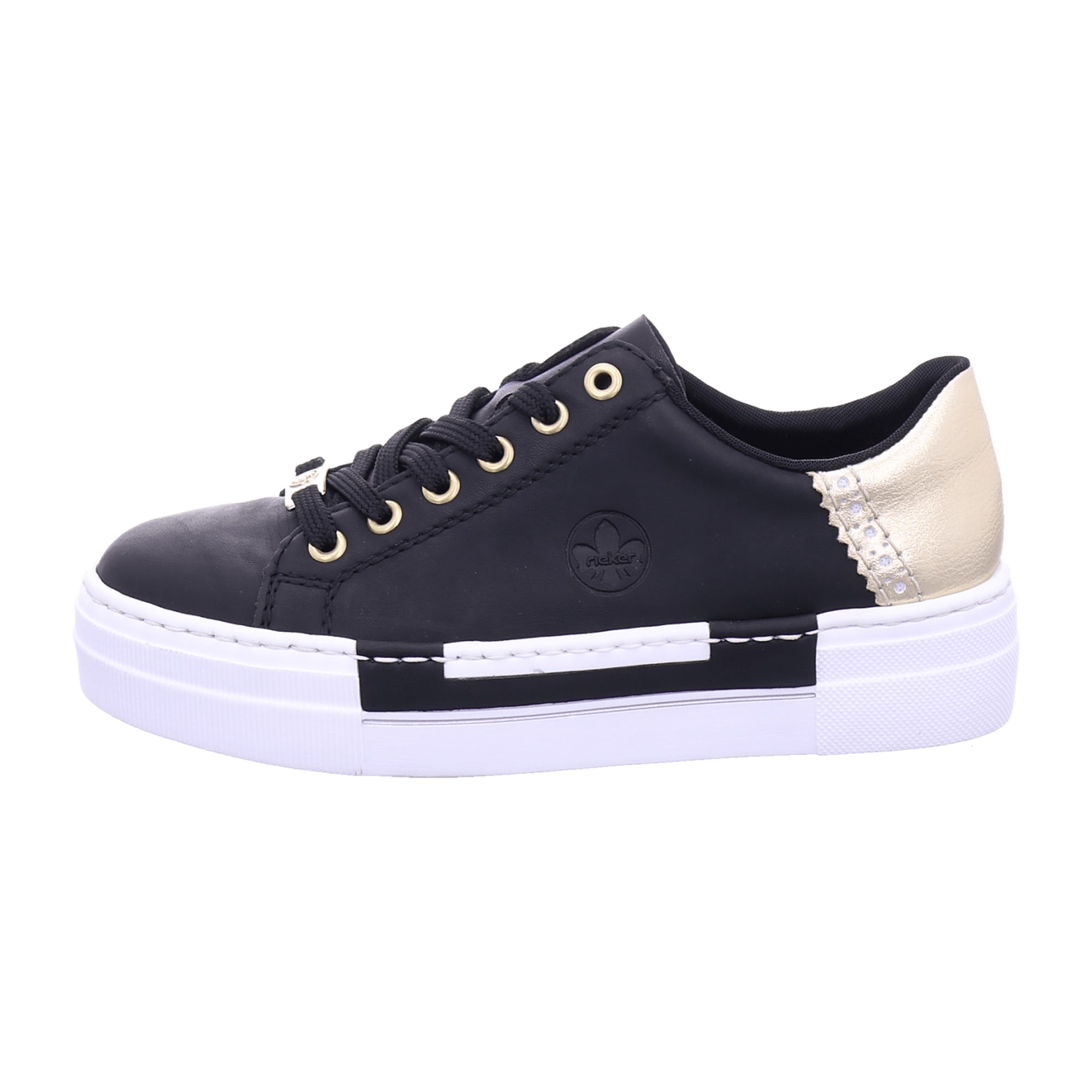 Rieker Women's Black Platform Sneakers Comfortable Stylish Casual Shoes