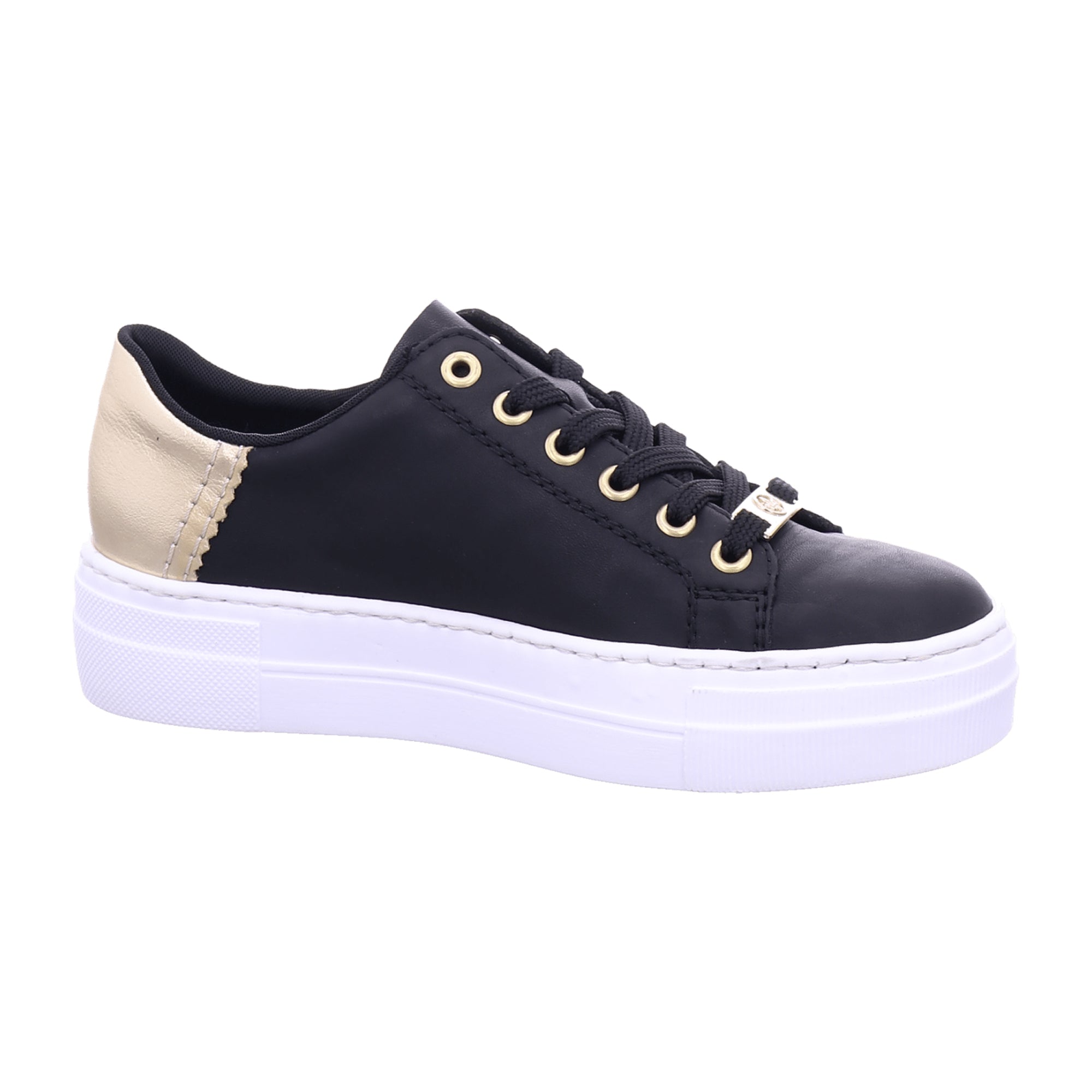 Rieker Women's Black Platform Sneakers Comfortable Stylish Casual Shoes