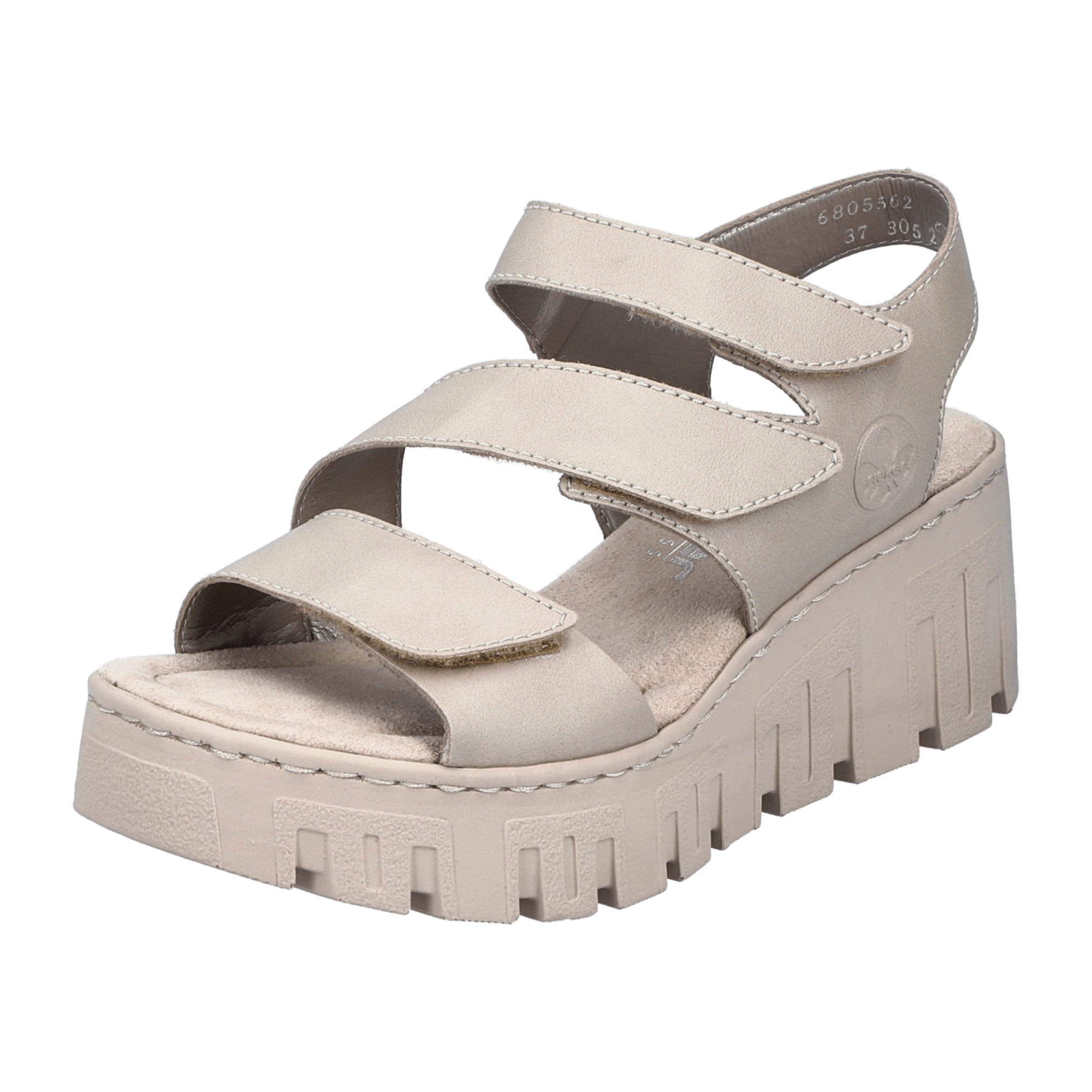 Rieker Beige Women's Wedge Heel Shoes 68055-62 Synthetic Upper and Sole