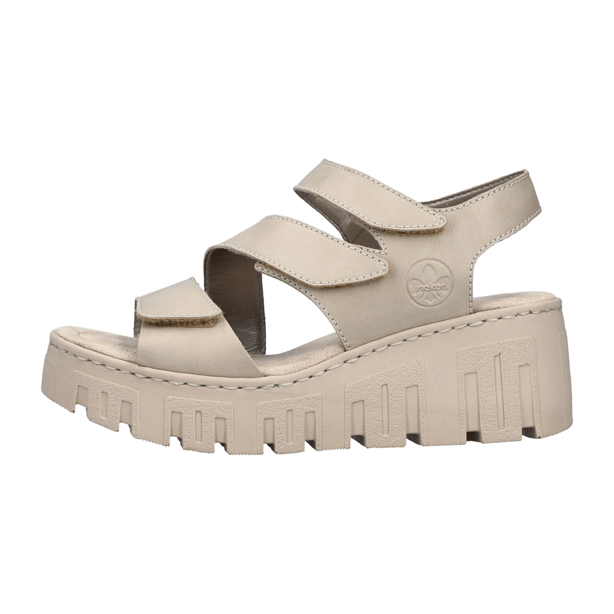 Rieker Beige Women's Wedge Heel Shoes 68055-62 Synthetic Upper and Sole