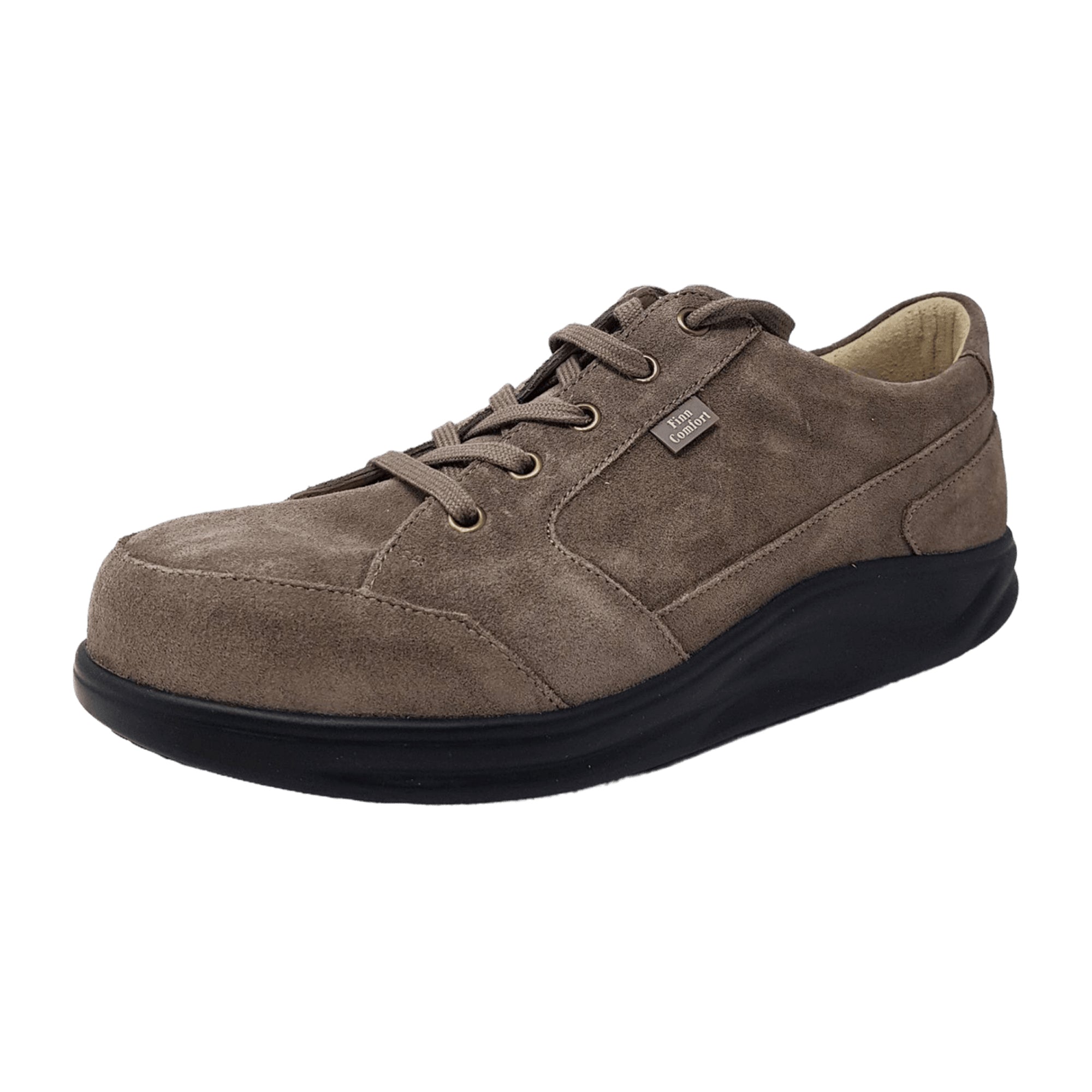 Finn Comfort Huaraz Men's Comfort Shoes - Stylish Brown Suede Leather Lace-Up with Side Zipper