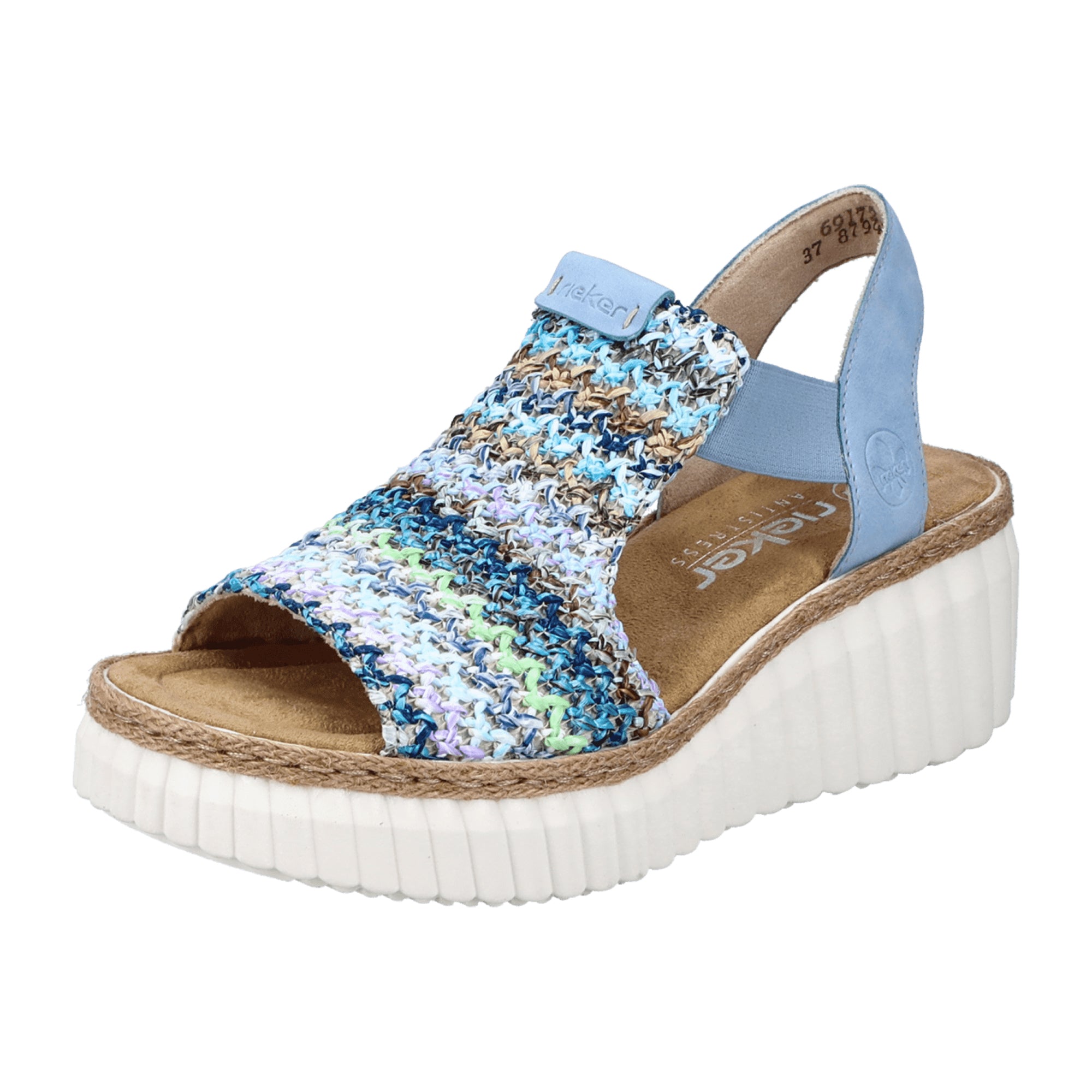 Rieker Flechtana Colorful Women's Shoes Textile Upper and Lining Wedge Heel