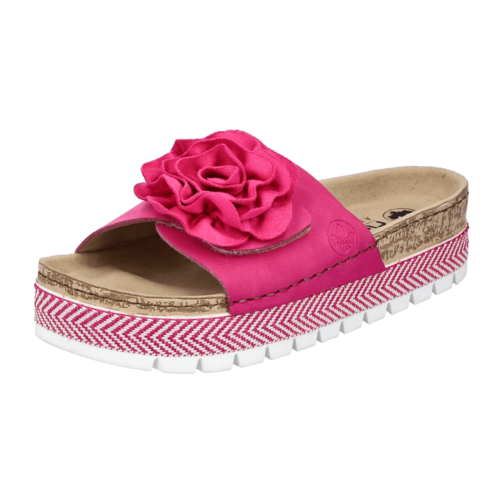 Rieker Morelia Pink Women's Shoes Comfortable Platform Heel Synthetic Leather