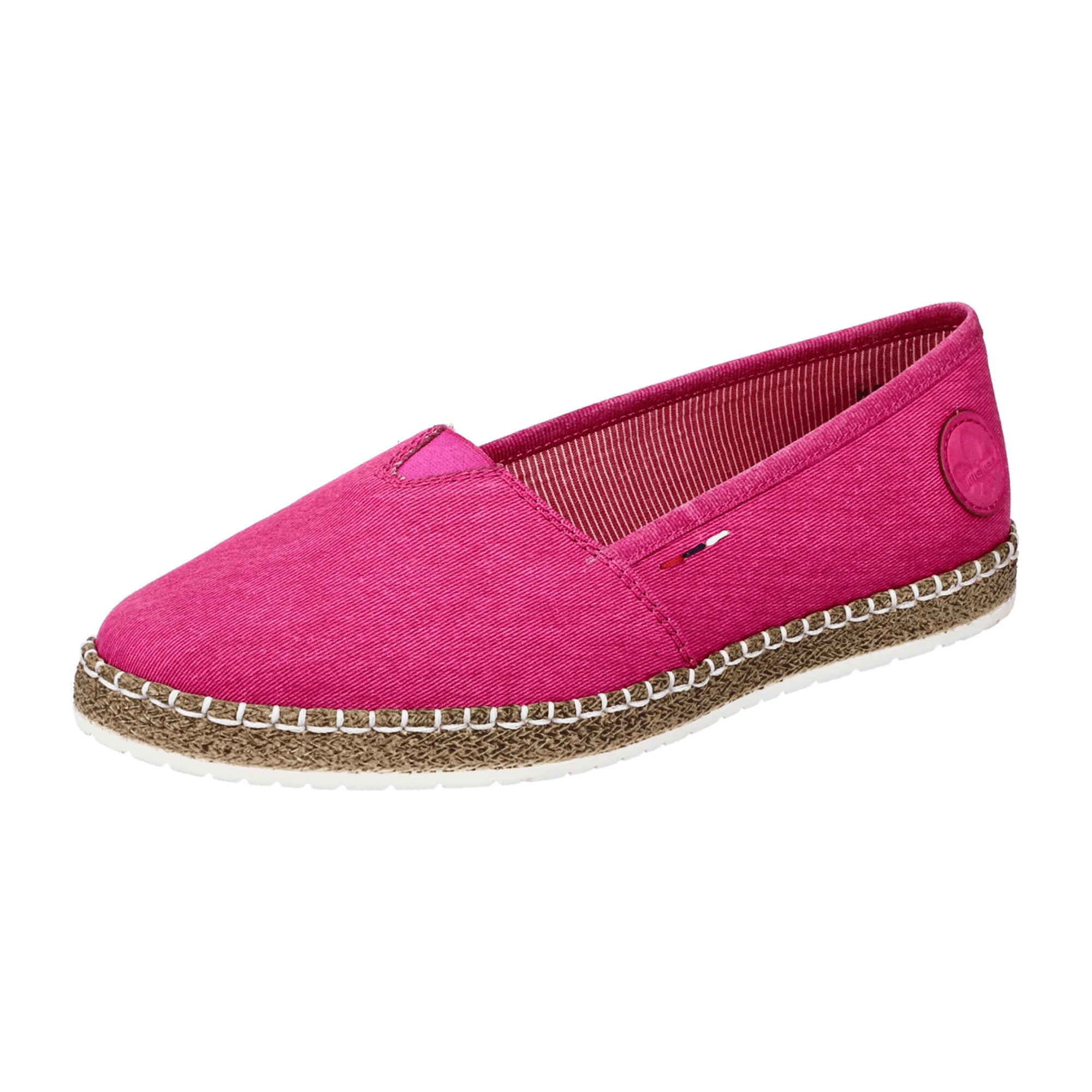 Rieker Pink Women's Slip-On Shoes Textile Upper Flat Heel Comfortable Casual