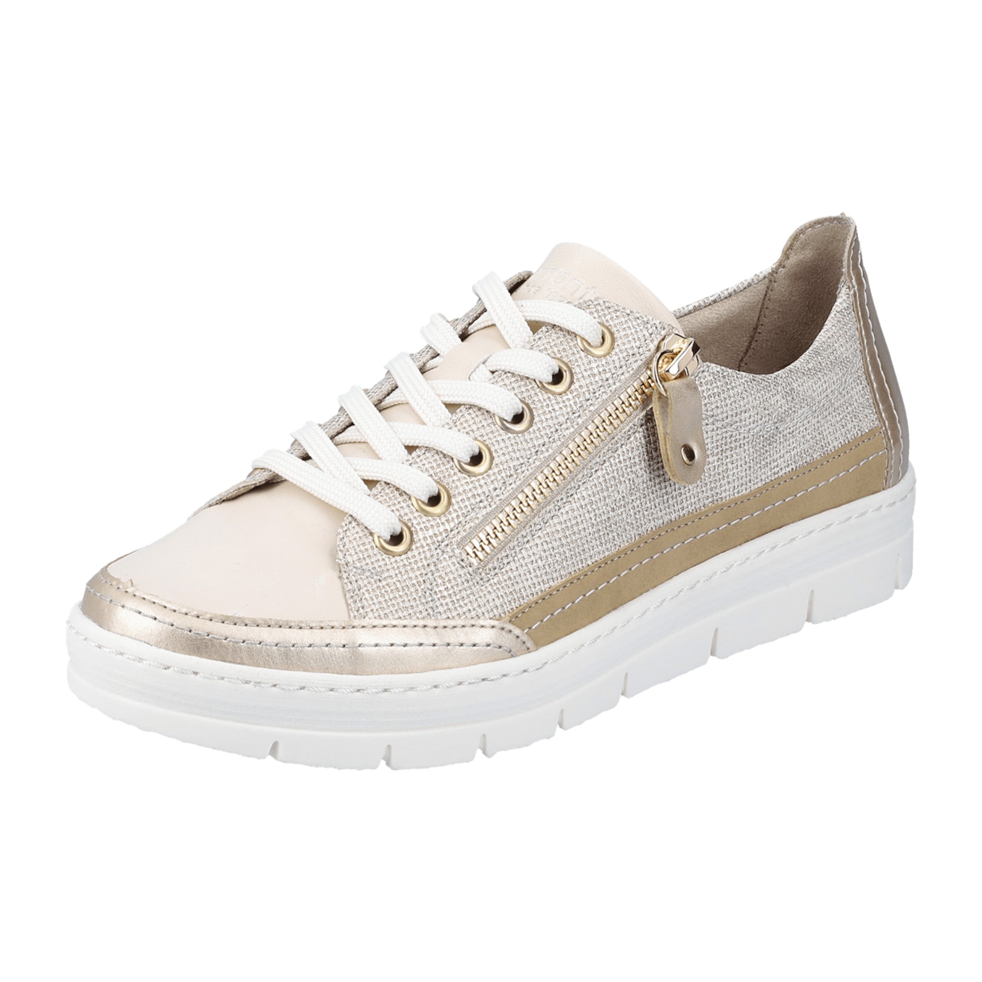 Remonte Women's Beige Casual Shoes Lightweight Faux Leather Textile Lining