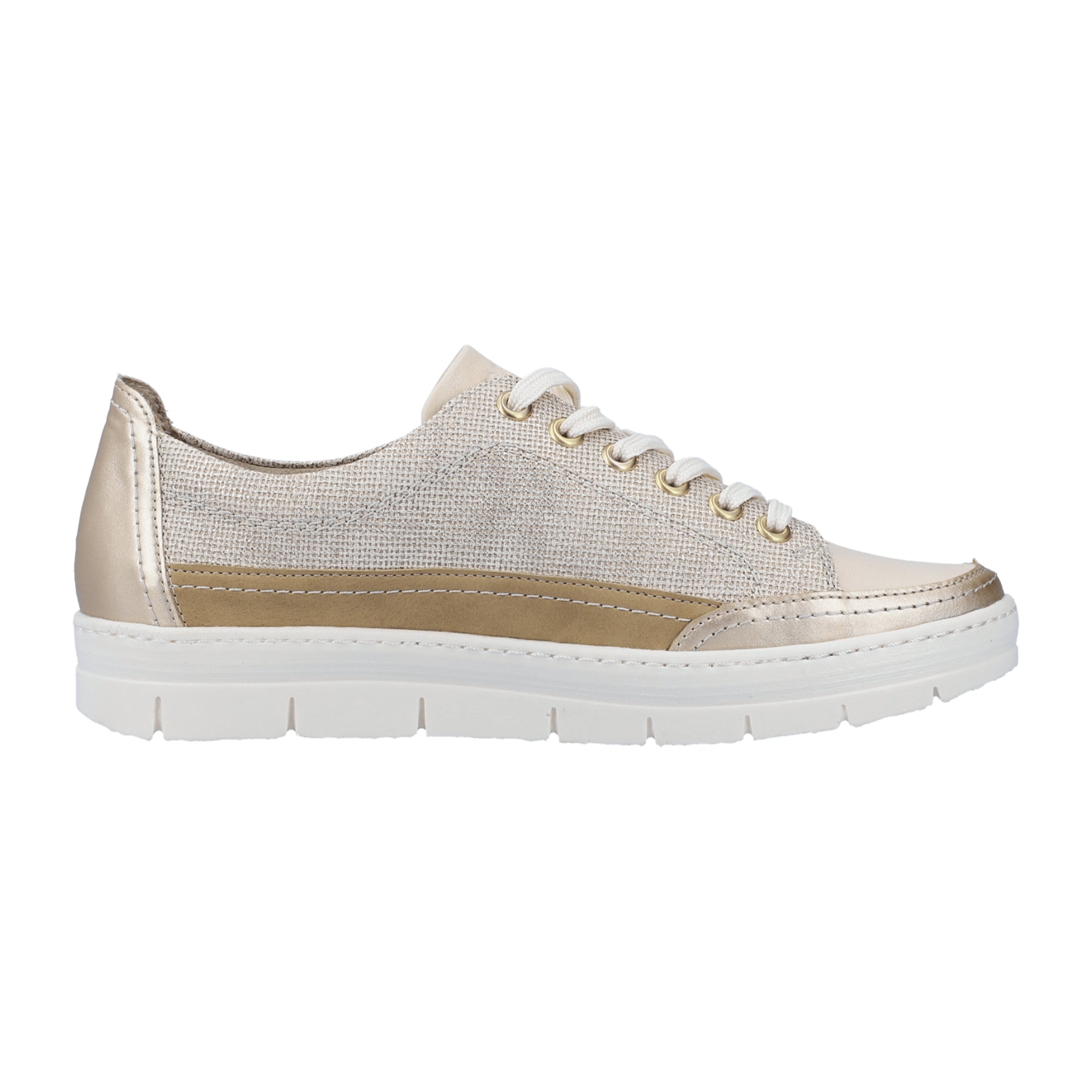 Remonte Women's Beige Casual Shoes Lightweight Faux Leather Textile Lining